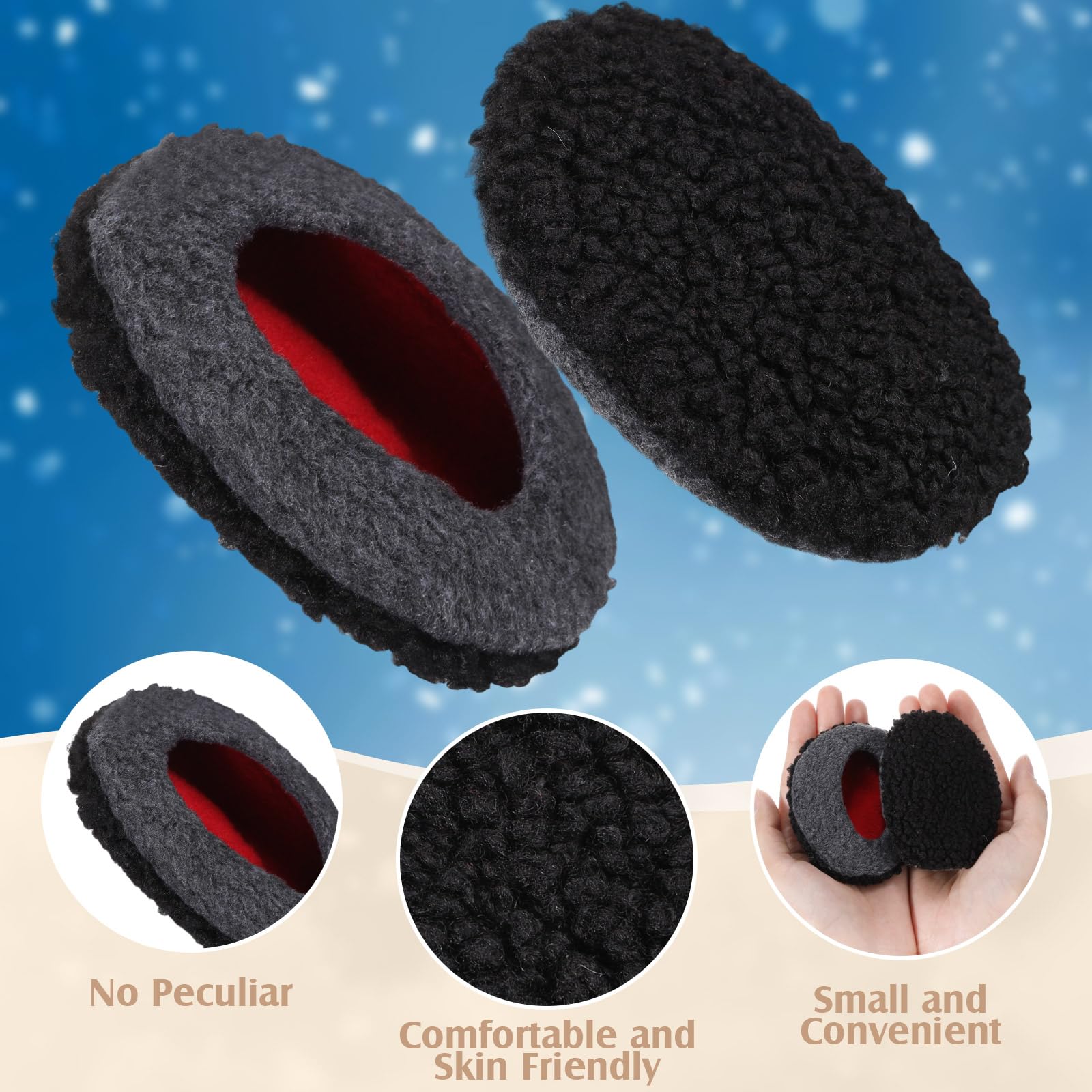 SATINIOR 2 Pairs Bandless Earmuffs - Winter Ear Warmers & Covers for Women & Men - Soft Fleece Ear Protection for Cold Weather - Perfect for Outdoor Activities, Running, Skiing & Work