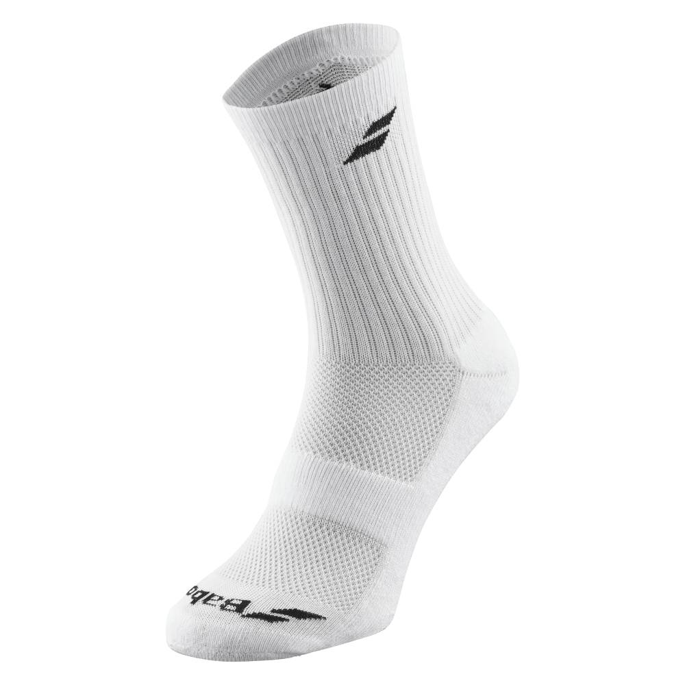 Babolat Unisex Athletic Socks 3-Pack - White Tennis & Sports Socks for Men & Women - Perfect for Running, Gym & Casual Wear