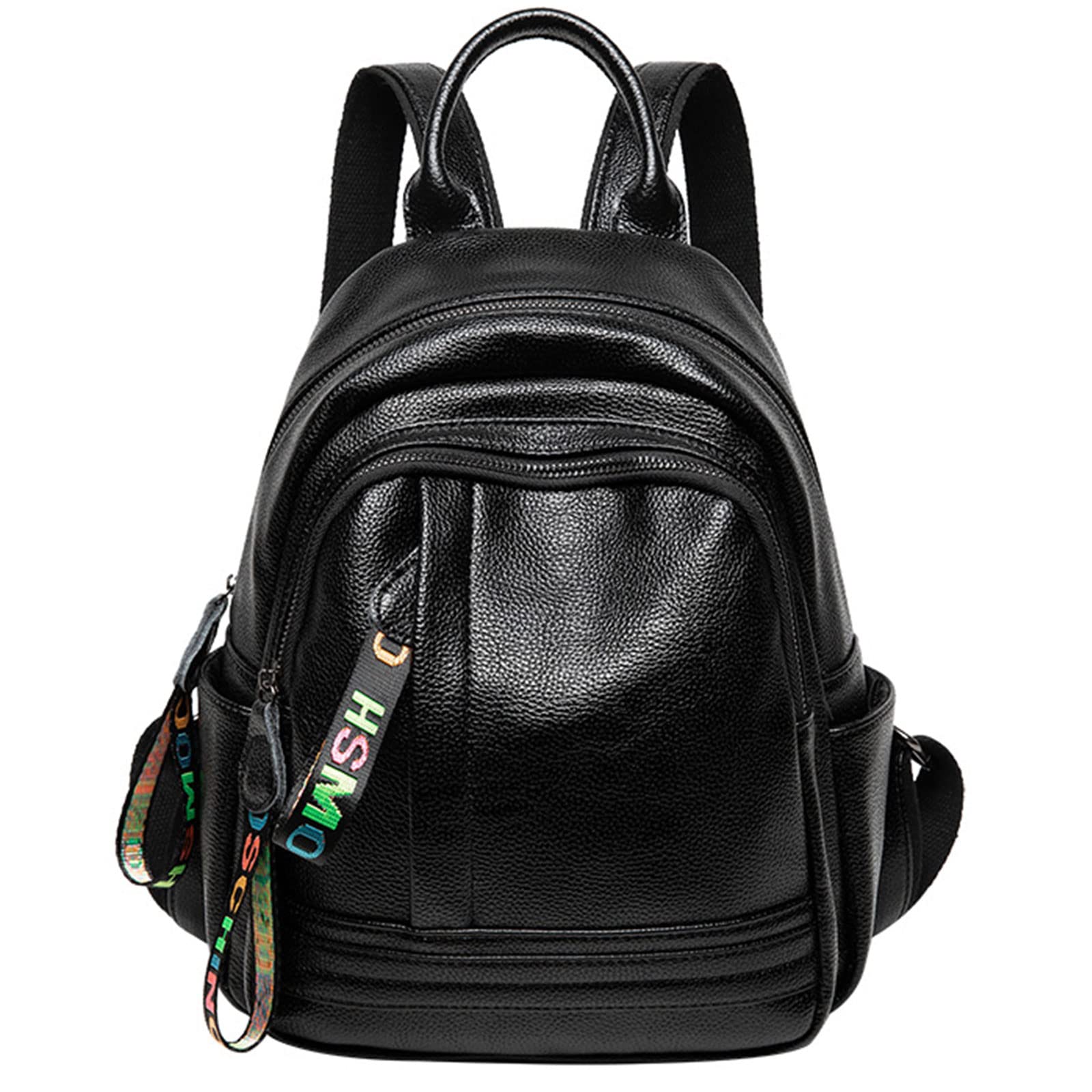 Karoukee Women's Fashion Backpack Purse - Small Vegan Leather Travel Backpack for Women & Girls - Anti-Theft Casual Daypack (Black, FB-004) - Perfect for Work, School, Travel & Everyday Use