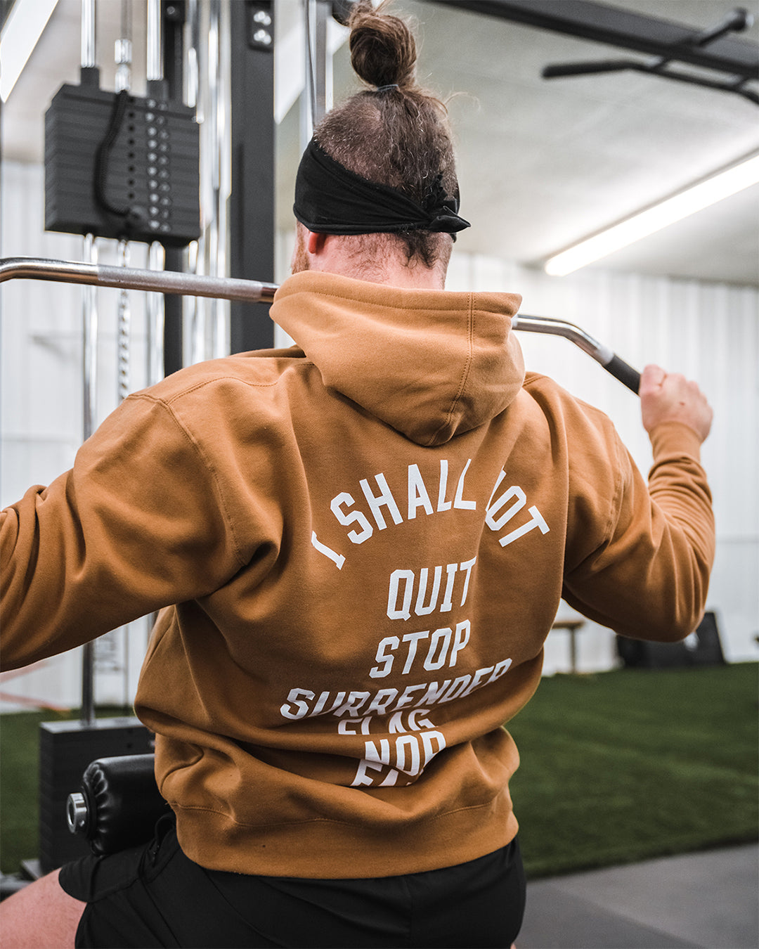 Anthem Hoodie - Saddle Brown & White Color Block Pullover | Cozy Casual Wear for Men & Women | Perfect for Outdoor Activities, Gym & Street Style
