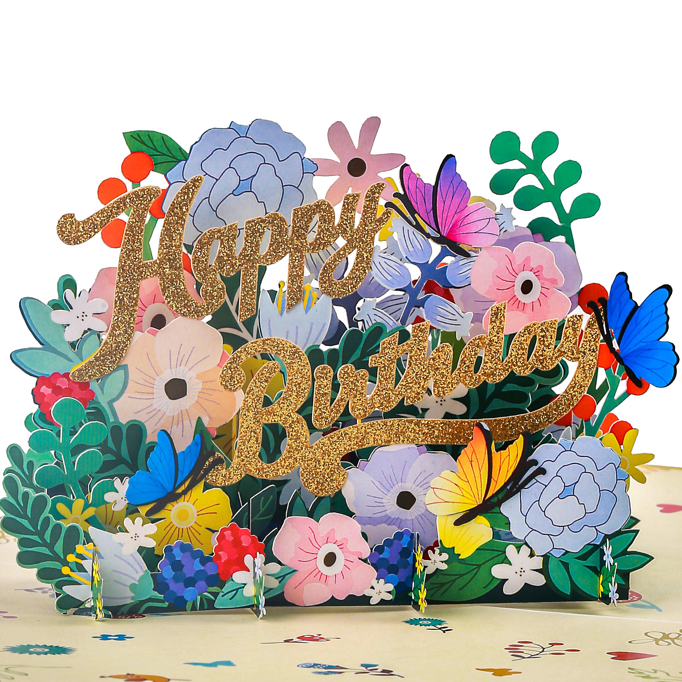 Happy Birthday Card with Flowers - Gift for Mom, Dad, Wife, Husband - Perfect for Celebrations