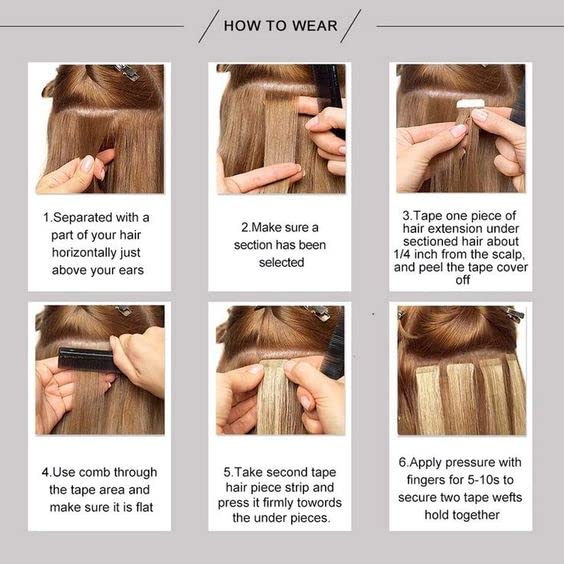 20 Pieces Double Sided Tape in Hair Extensions - 100% Human Hair, 14 Inch 30 Gram, Invisible Skin Weft for Women - Perfect for Parties, Weddings & Daily Styling