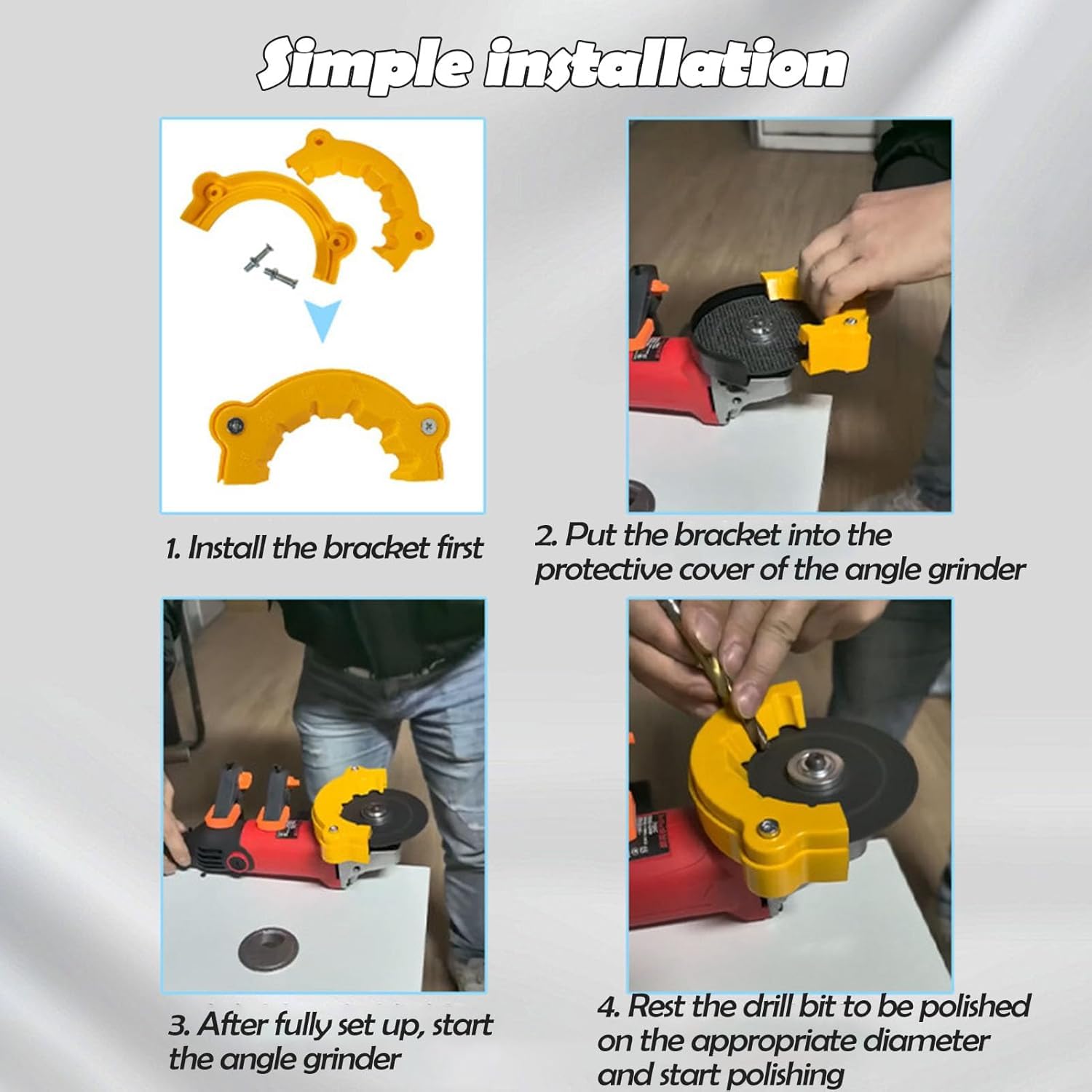 2PCS Drill Bit Sharpener - Universal Angle Grinder Attachment for Sharpening All Drill Bits | Multi-Spec Grinding Jig for DIY & Professional Use | Perfect for Metalworking, Woodworking & Home Repair Projects