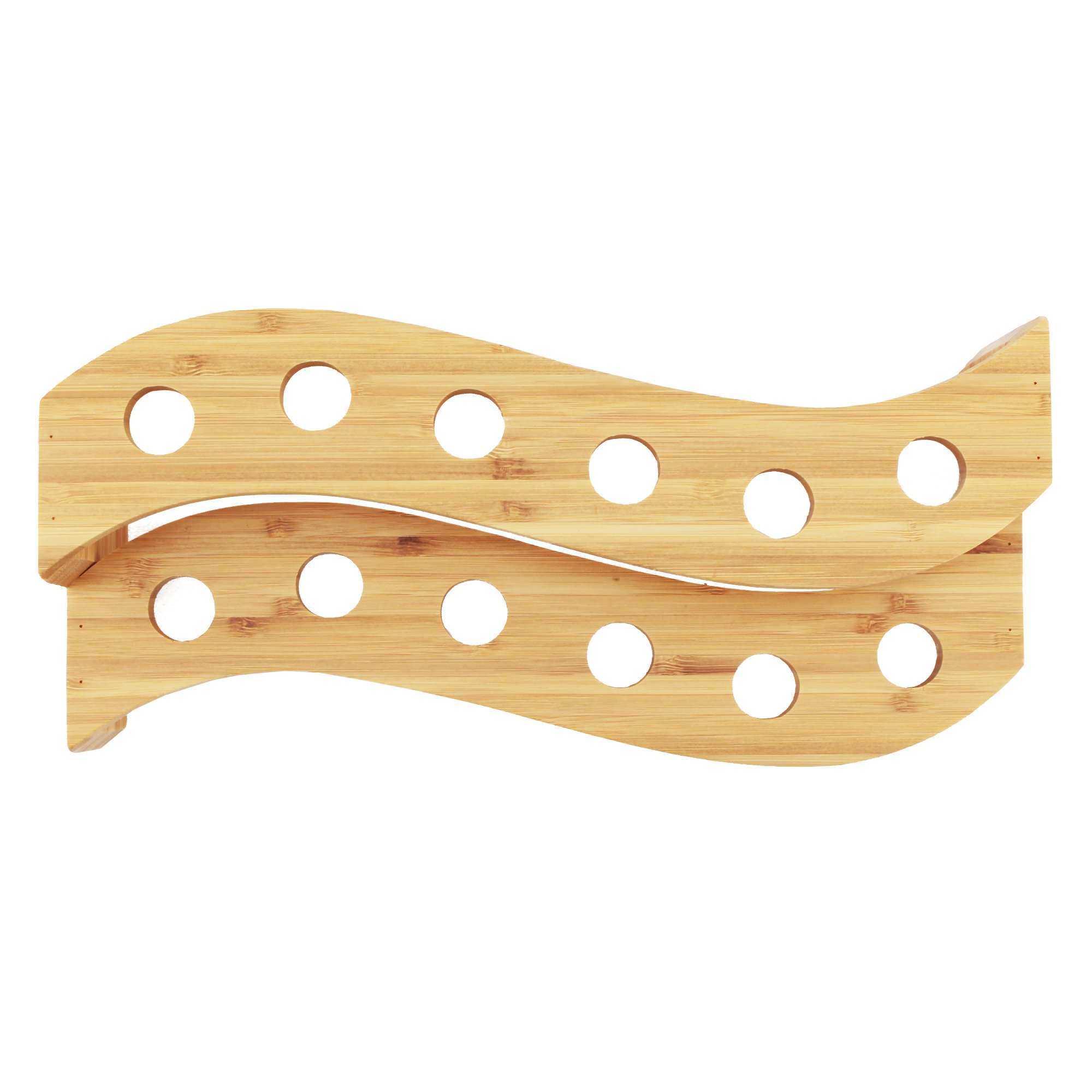 Natural Bamboo S-Wave Multi-Level Food Cone Display Stand - 13