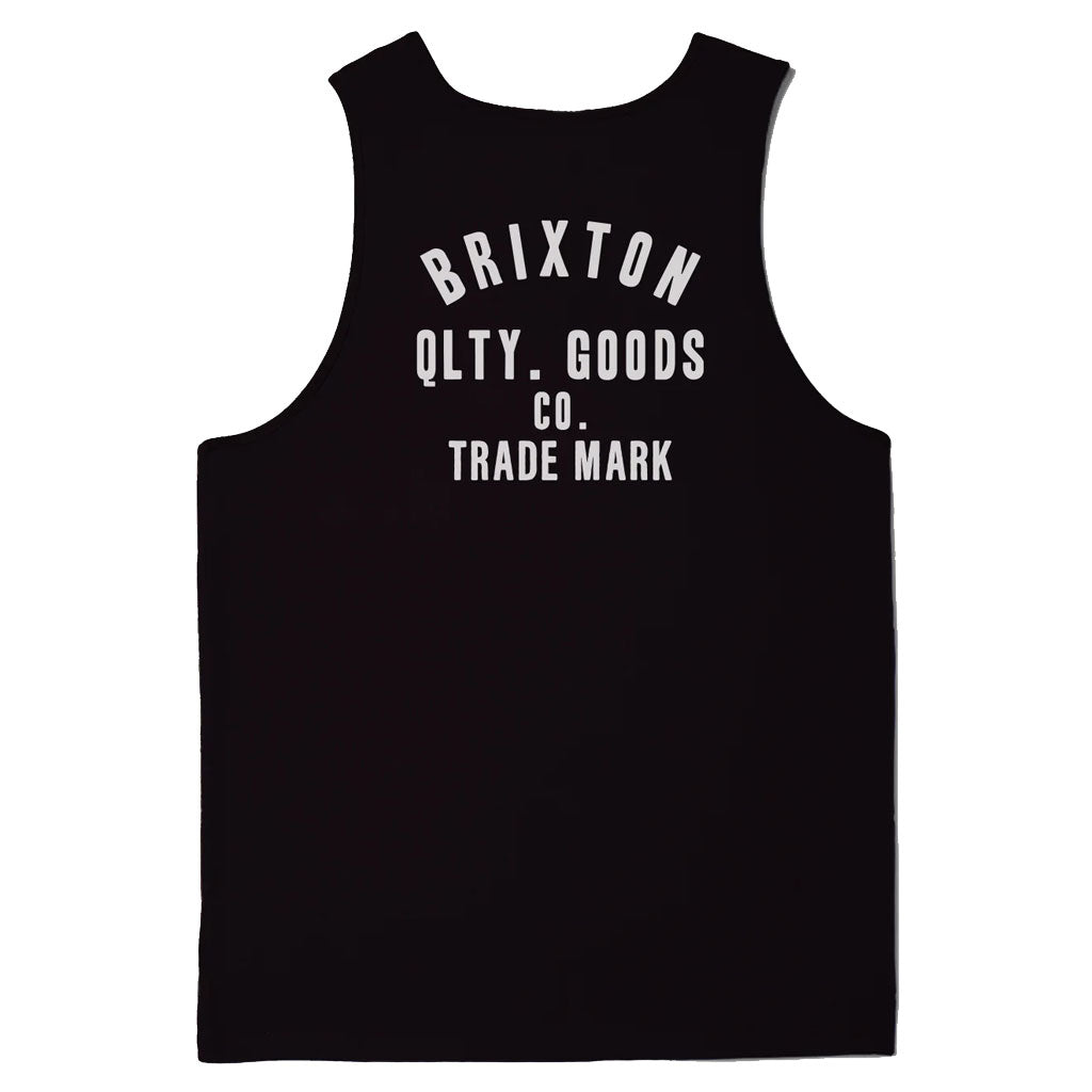 Brixton Woodburn Tank Top for Women - Soft Washed Black/White - Casual Summer Wear, Gym, Beach, and Outdoor Activities