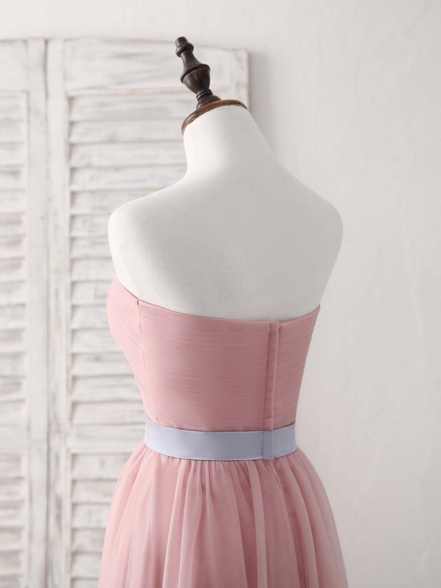 Elegant Pink Sweetheart Neck Tulle Long Prom Dress - A-Line Formal Gown for Bridesmaids, Homecoming, Quinceañera & Special Occasions