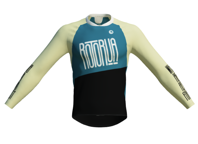 Custom Blue and Yellow Rotorua Ride the Redwoods Mountain Bike - Perfect for Trail Riding and Outdoor Adventures
