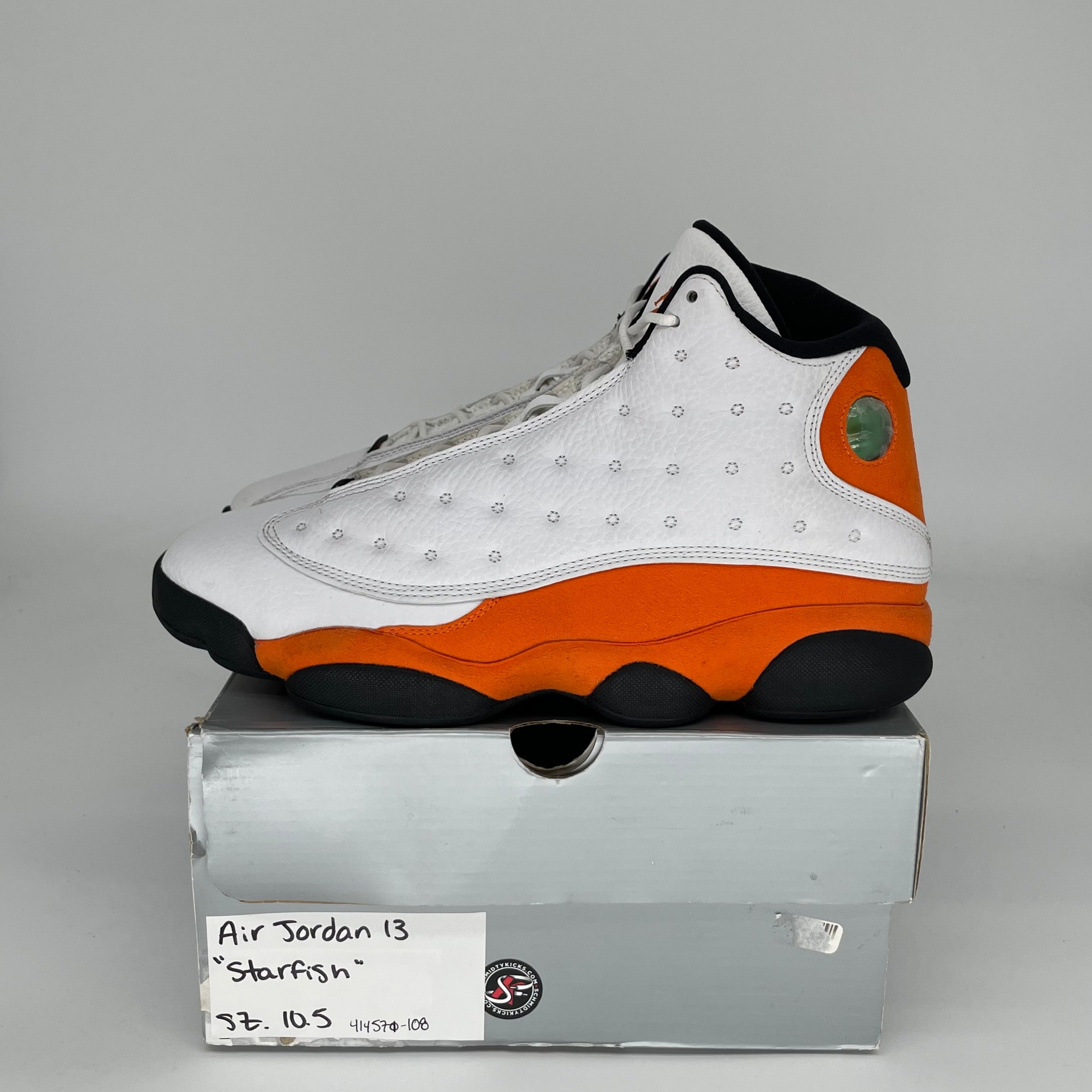 Original Air Jordan 13 Retro 'Starfish' Men's Basketball Shoes Size 10.5 (414571-108) - Perfect for Streetwear & Court Performance