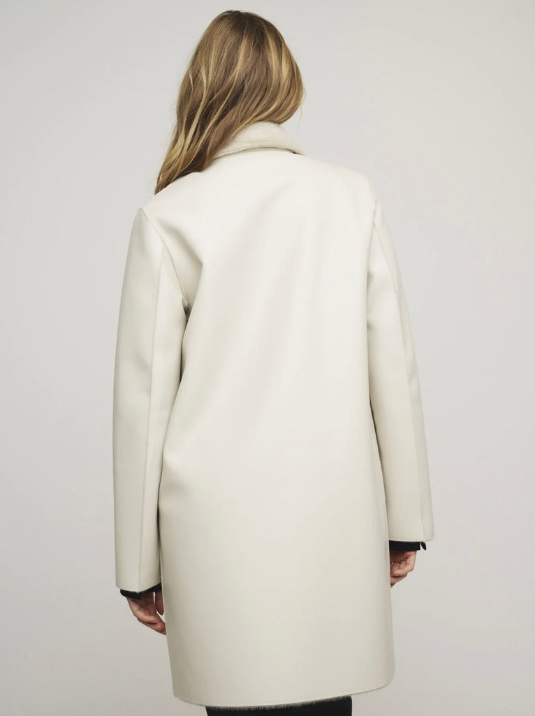 Ivon Reversible Coat in Birch - Women's Lightweight Double-Faced Trench Coat for Fall & Winter | Perfect for Office, Travel & Casual Outfits