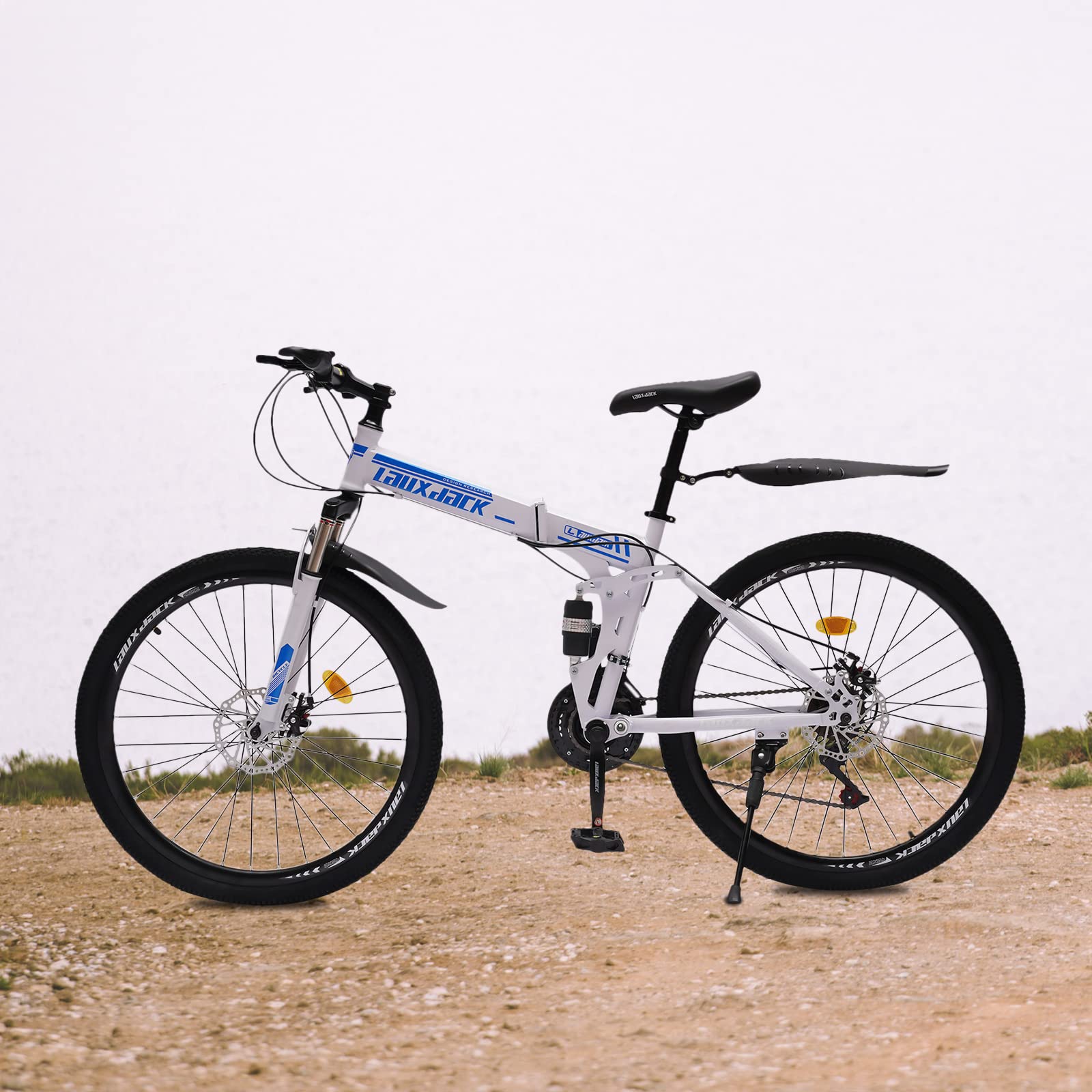 Foldable Bicycle for Adults - High Carbon Steel Folding Mountain Bike with Dual Disc Brake | Non-Slip Design for Men & Women | Perfect for Uneven Roads, Muddy Trails & Mountain Adventures | Commuting, Camping & Urban Exploration