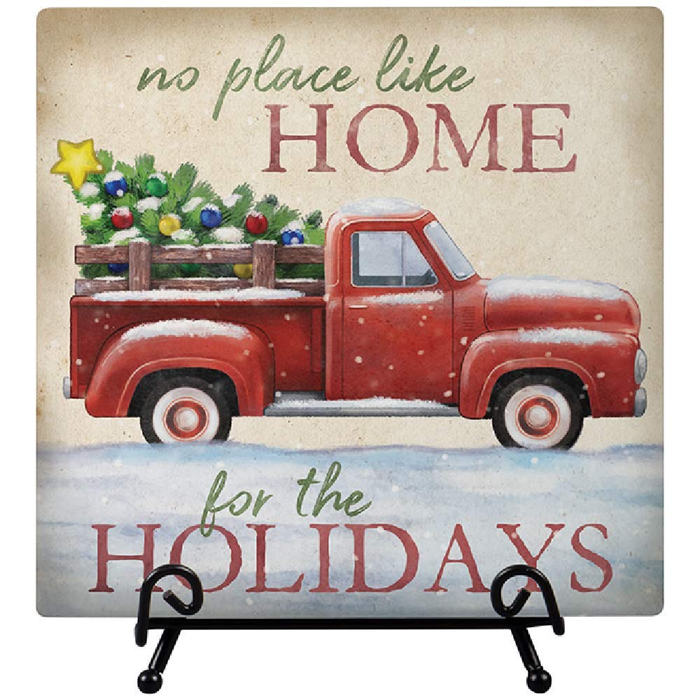 Carson Home for The Holidays Easel Plaque - Christmas Decorative Sign for Fireplace Mantel, Entryway & Holiday Home Decor