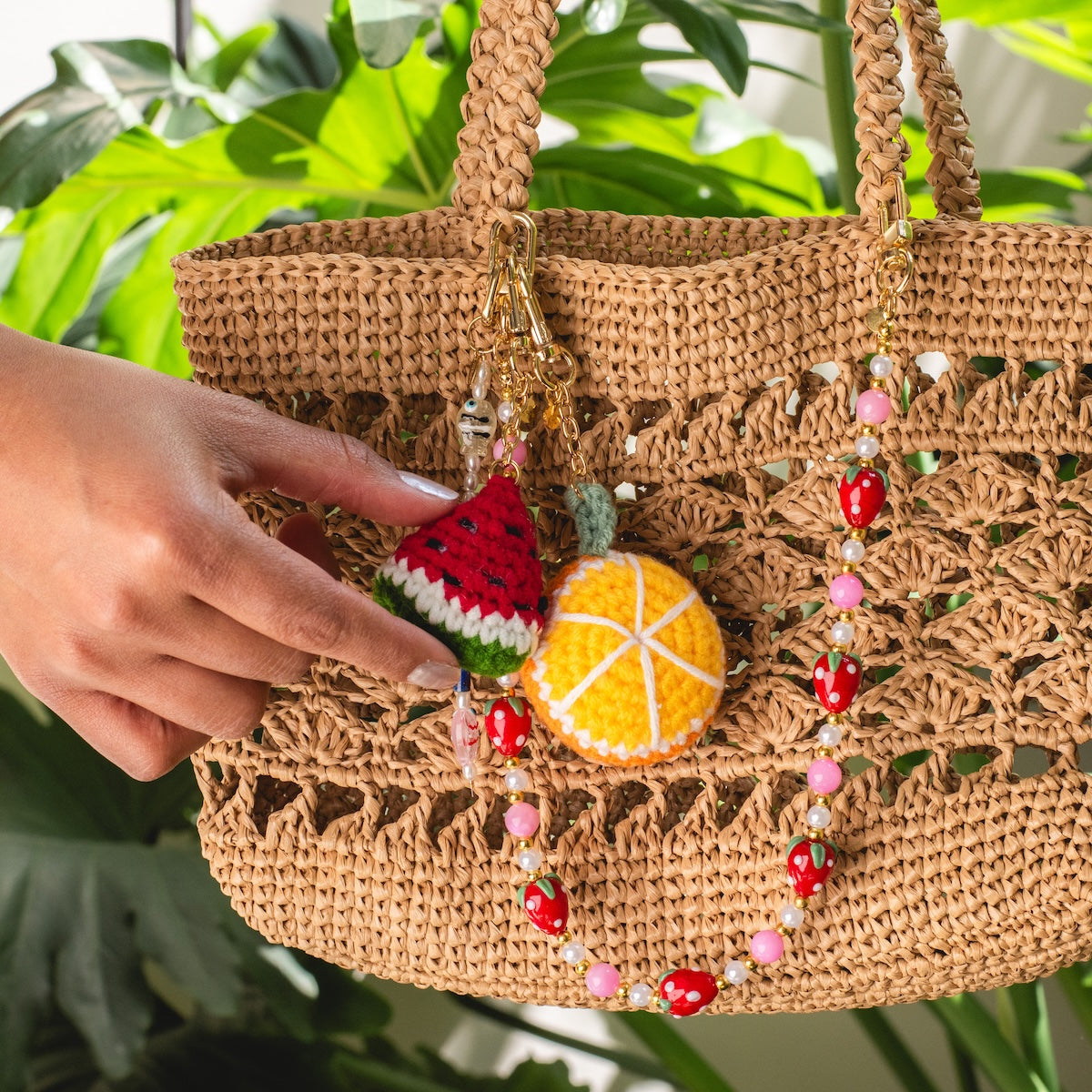 Strawberry Bag Charm - Cute Fruit Keychain for Purse, Backpack & Keys - Kawaii Accessory for Girls, Teens & Women - Perfect for School, Travel & Everyday Use