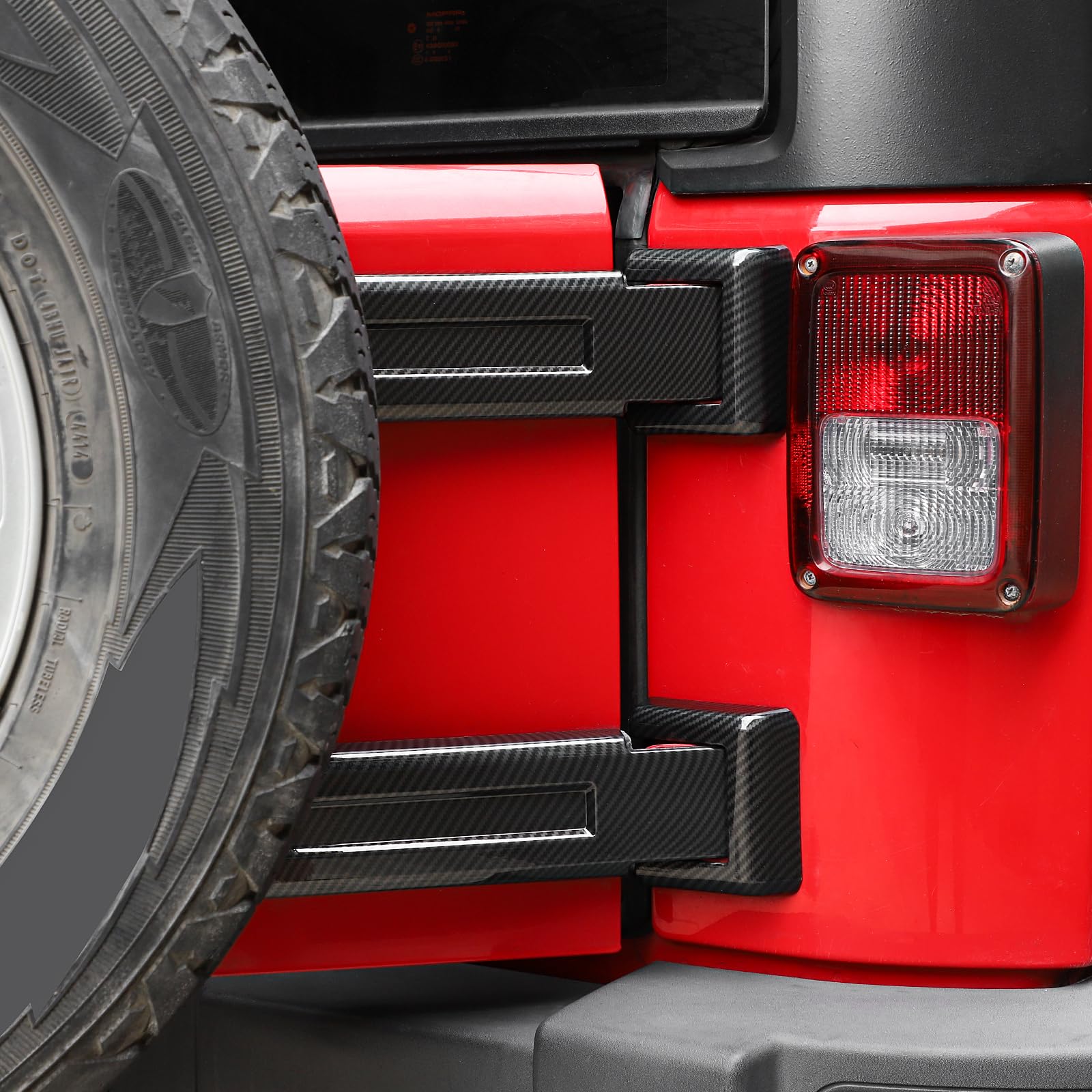 Carbon Fiber Tailgate Hinge Cover Trim for Jeep Wrangler JK JKU (2007-2017) - Exterior Accessories (2pcs) - Durable Protection & Style Upgrade for Off-Road Adventures