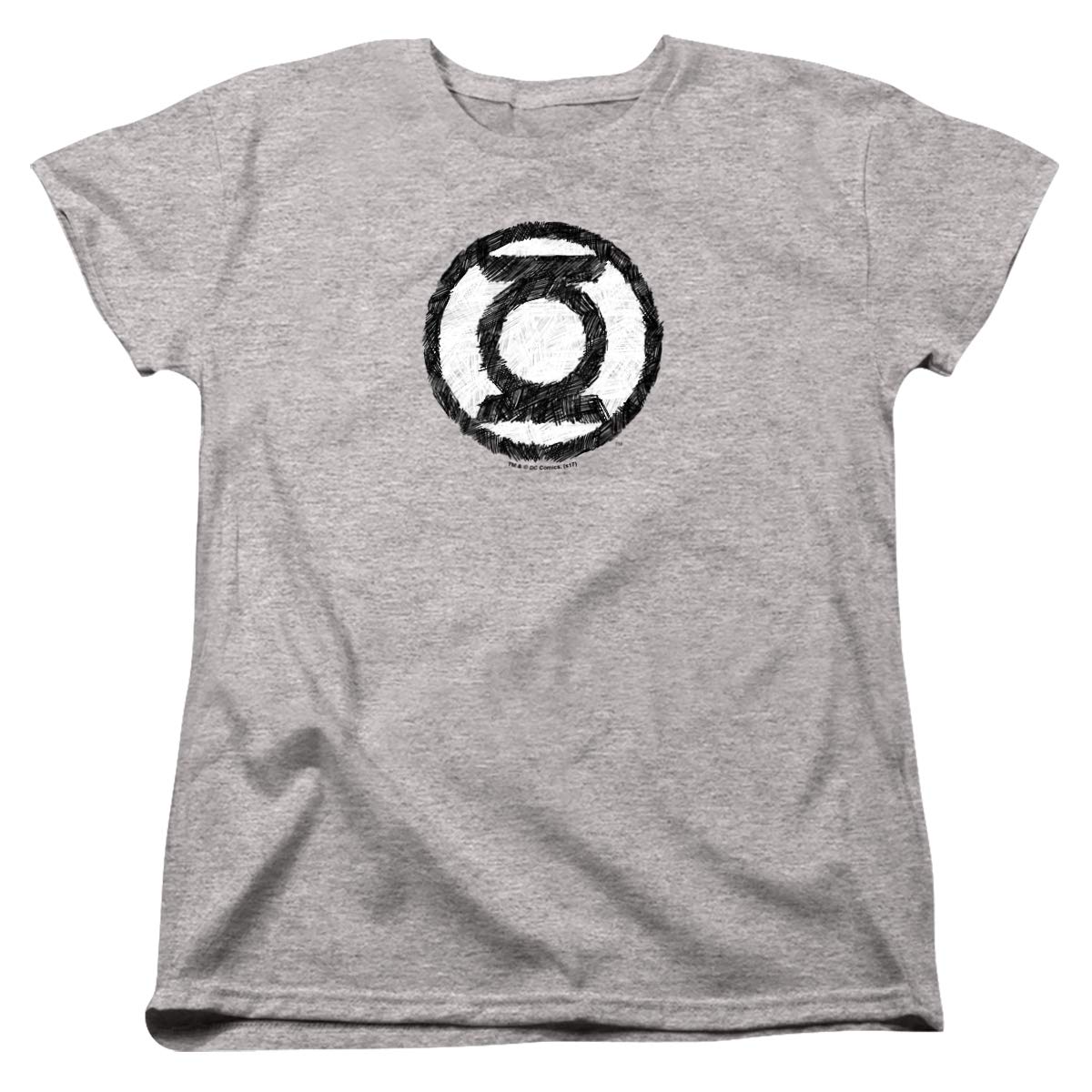 Green Lantern Scribble Logo Women's T-Shirt | DC Comics Graphic Tee | Casual Superhero Fan Apparel for Everyday Wear