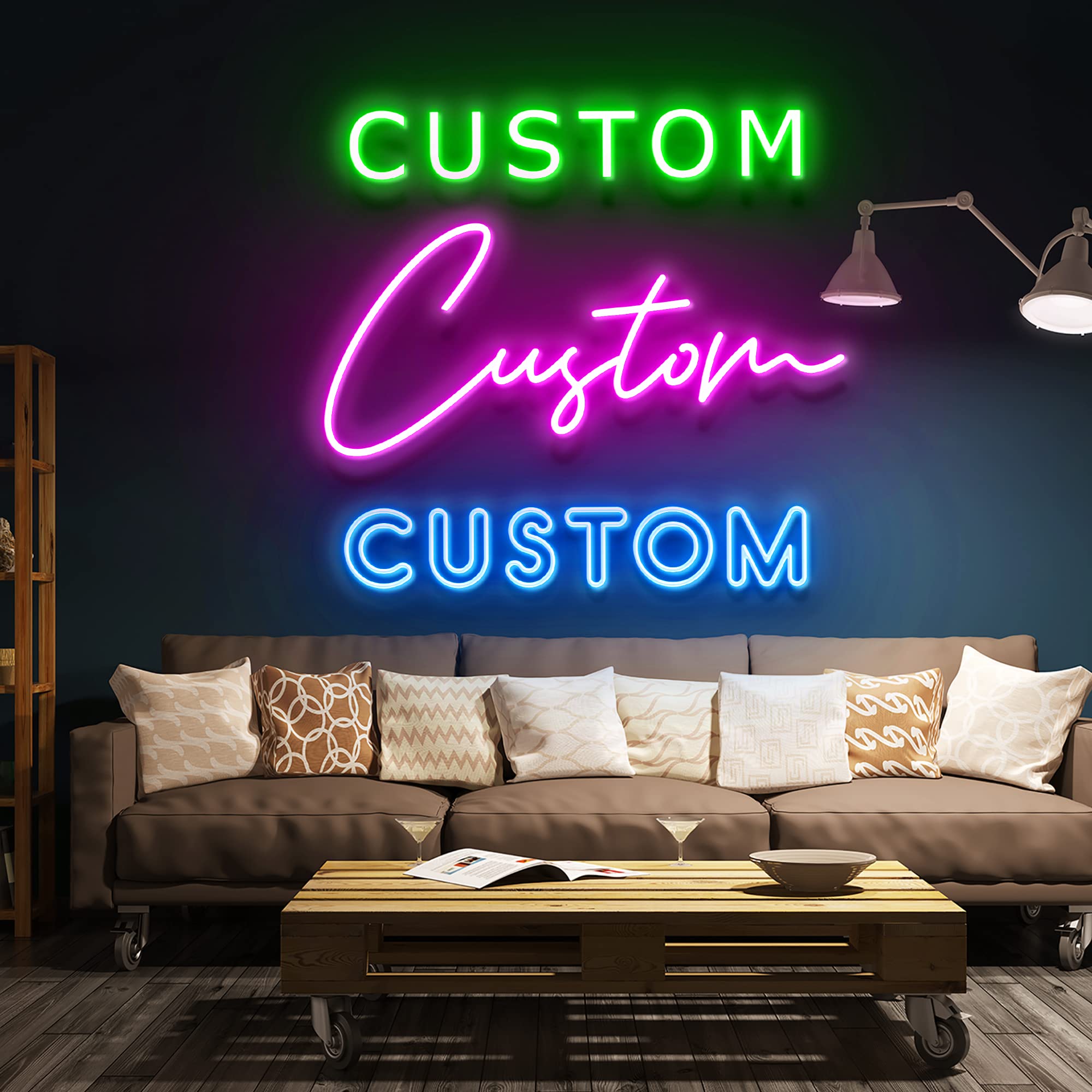 Custom LED Neon Signs - Personalized Wall Decor for Bedroom, Wedding, Birthday Party & Bar (55