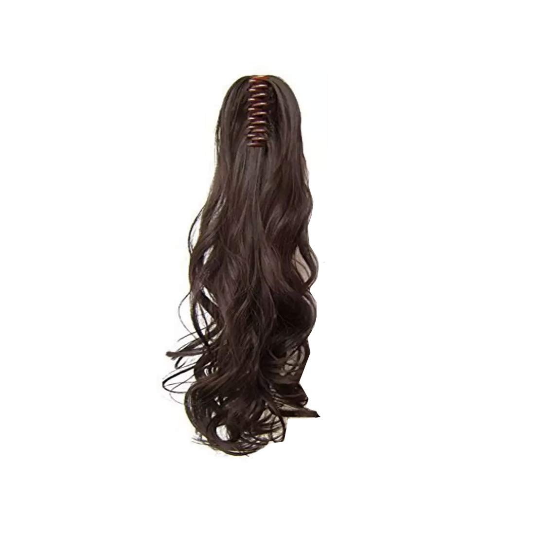 GadinFashion Women's Brown Wavy Ponytail Hair Extension Wig - Multi Step Cut Clutcher Clip-in Hair Extensions (Pack of 1) | Perfect for Daily Styling, Cosplay & Special Occasions
