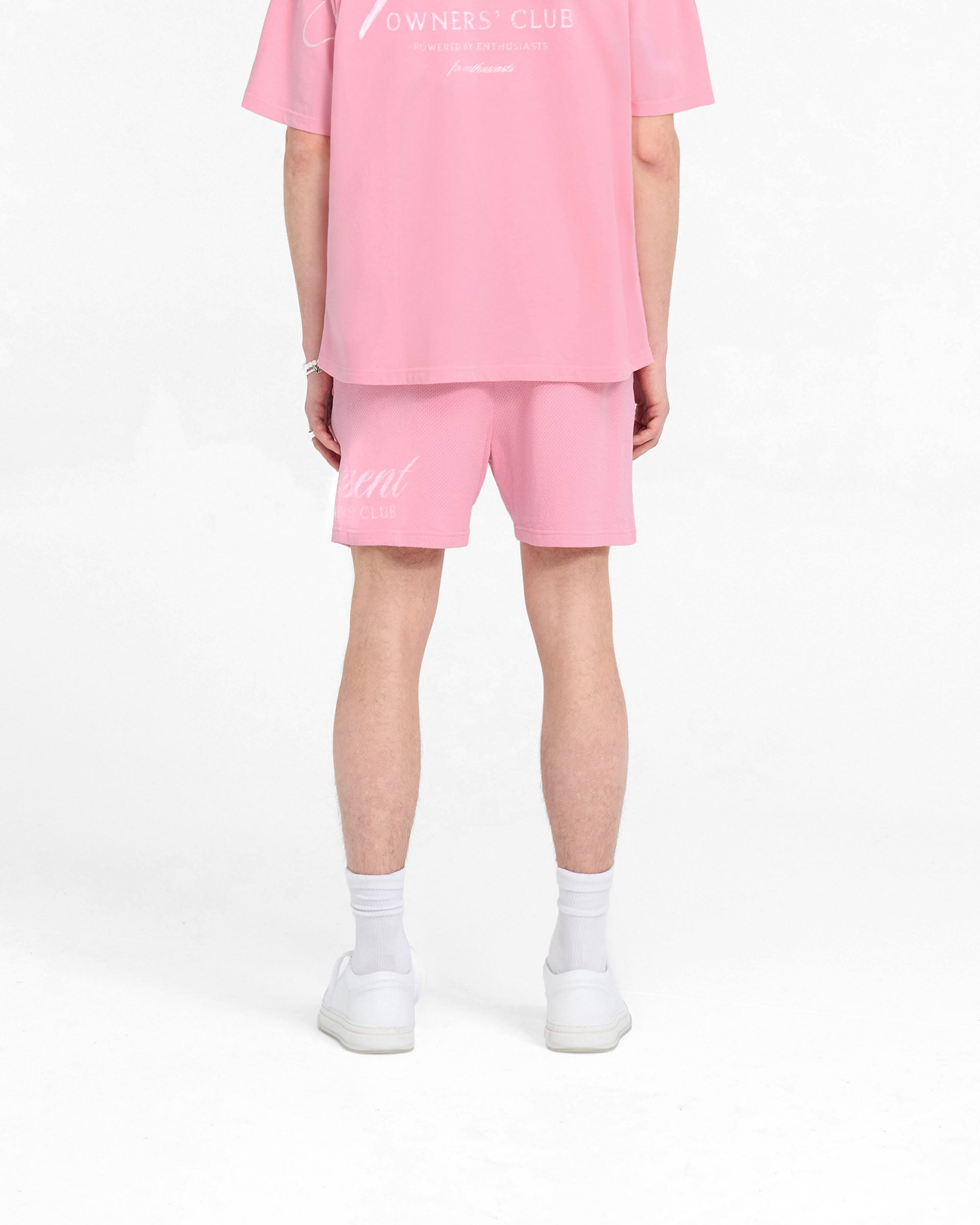 Represent Owners Club Script Mesh Shorts - Pink | Trendy Women's Athletic Shorts for Gym, Running & Casual Wear
