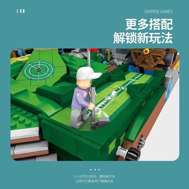 JUHANG 86017 Golf Resort Course Building Set - 3022pcs Creative Construction Toy for Adults & Kids - Perfect for Home Decor, Office Display & DIY Gift