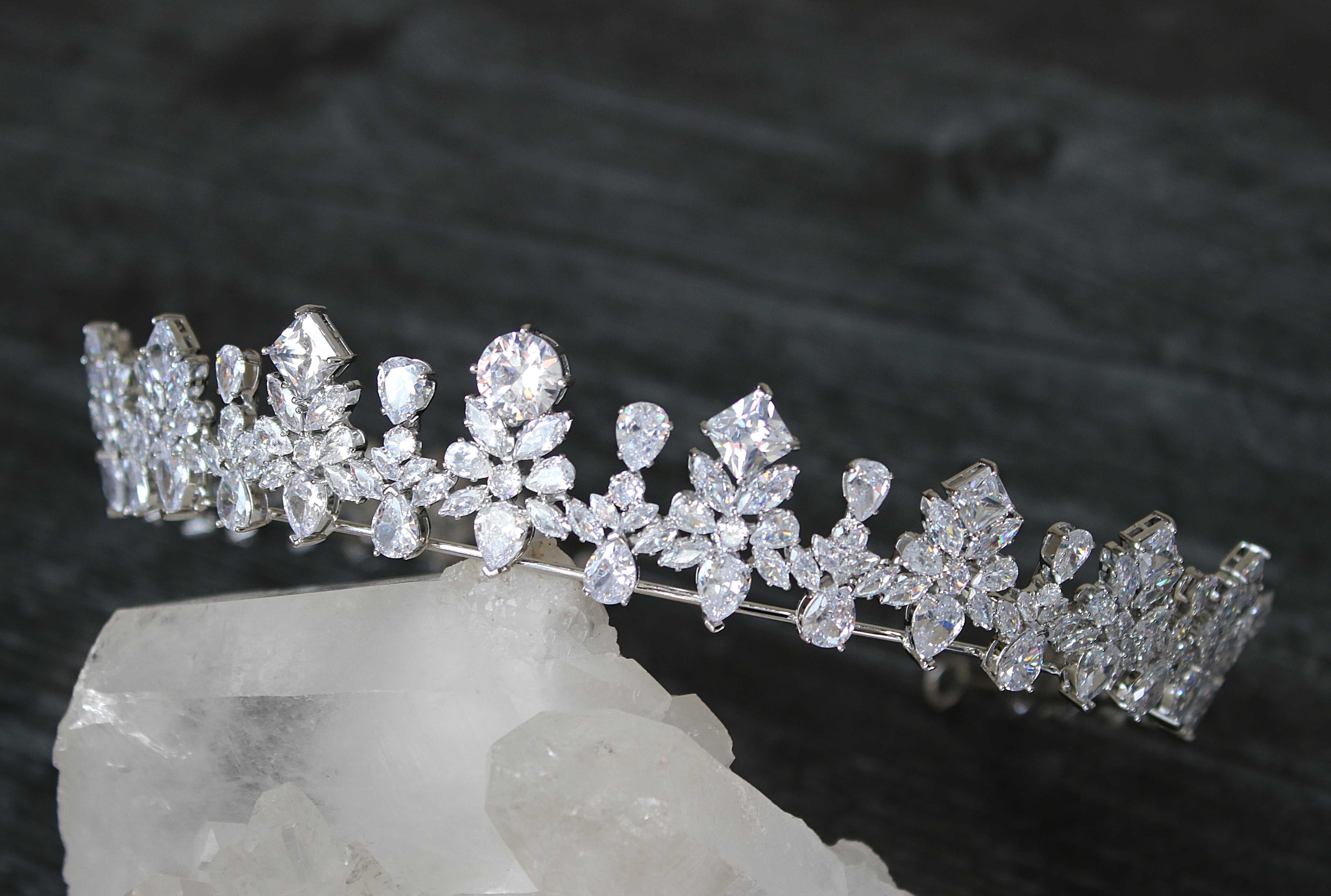Royal Bridal Crown for Weddings - Elegant Princess Tiara Headpiece for Brides, Prom, Quinceañera & Special Occasions | CHANNING