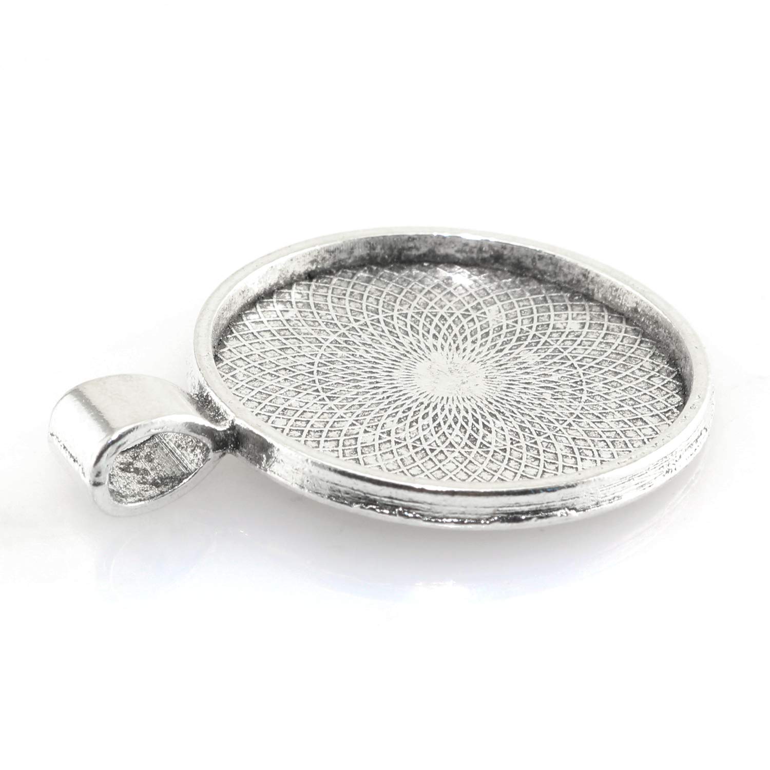 25pcs 25mm Round Bezel Pendant Trays - DIY Cabochon Blank Base for Jewelry Making, Crafting, and Photo Pendants - Perfect for Necklaces, Bracelets, and Earrings Accessories