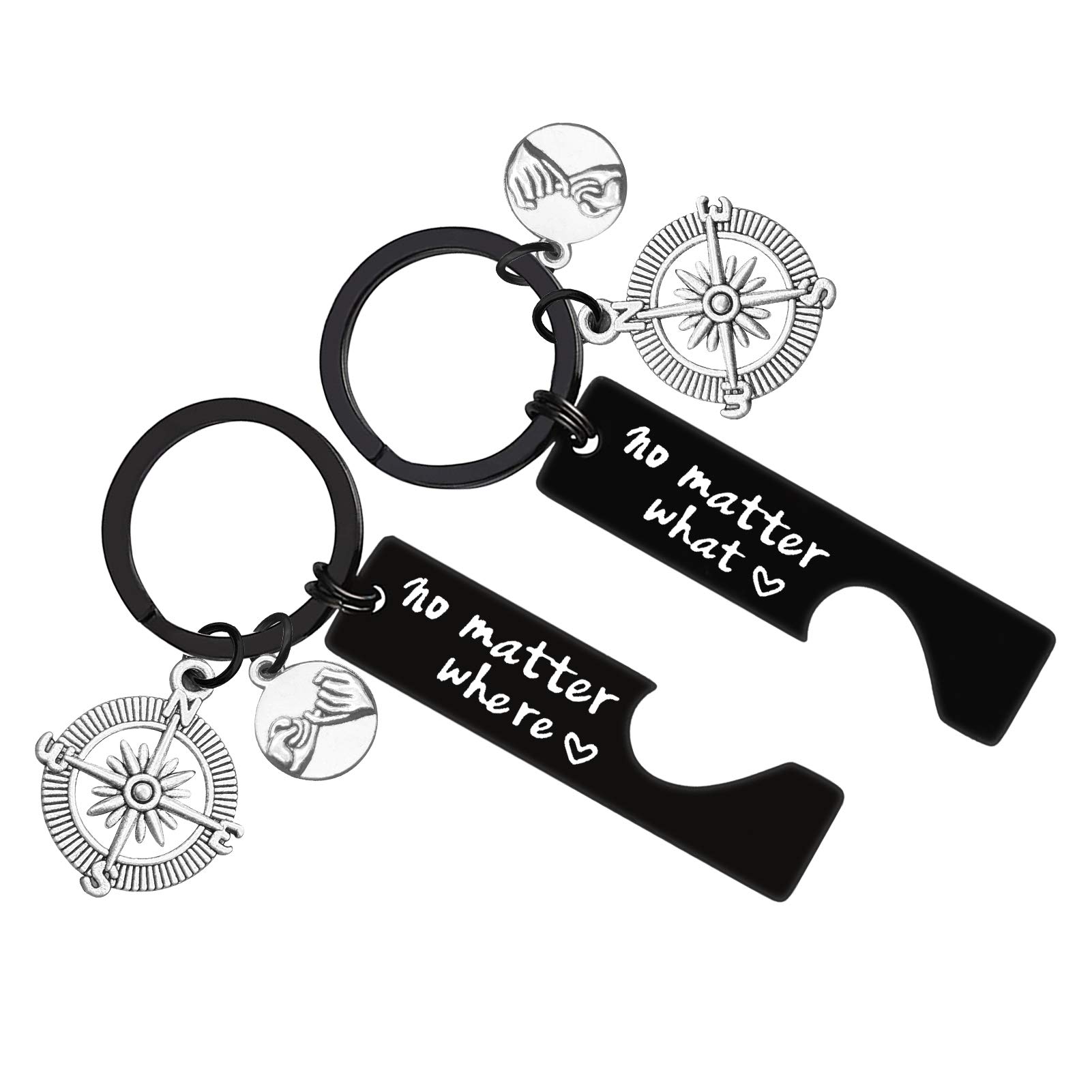 Xiahuyu Best Friend Keychain - No Matter What No Matter Where Keychain - Thoughtful Christmas & Birthday Gifts for Women - Perfect Friendship Gift for BFFs, Sisters & Couples - Ideal for Anniversaries, Graduations & Everyday Carry