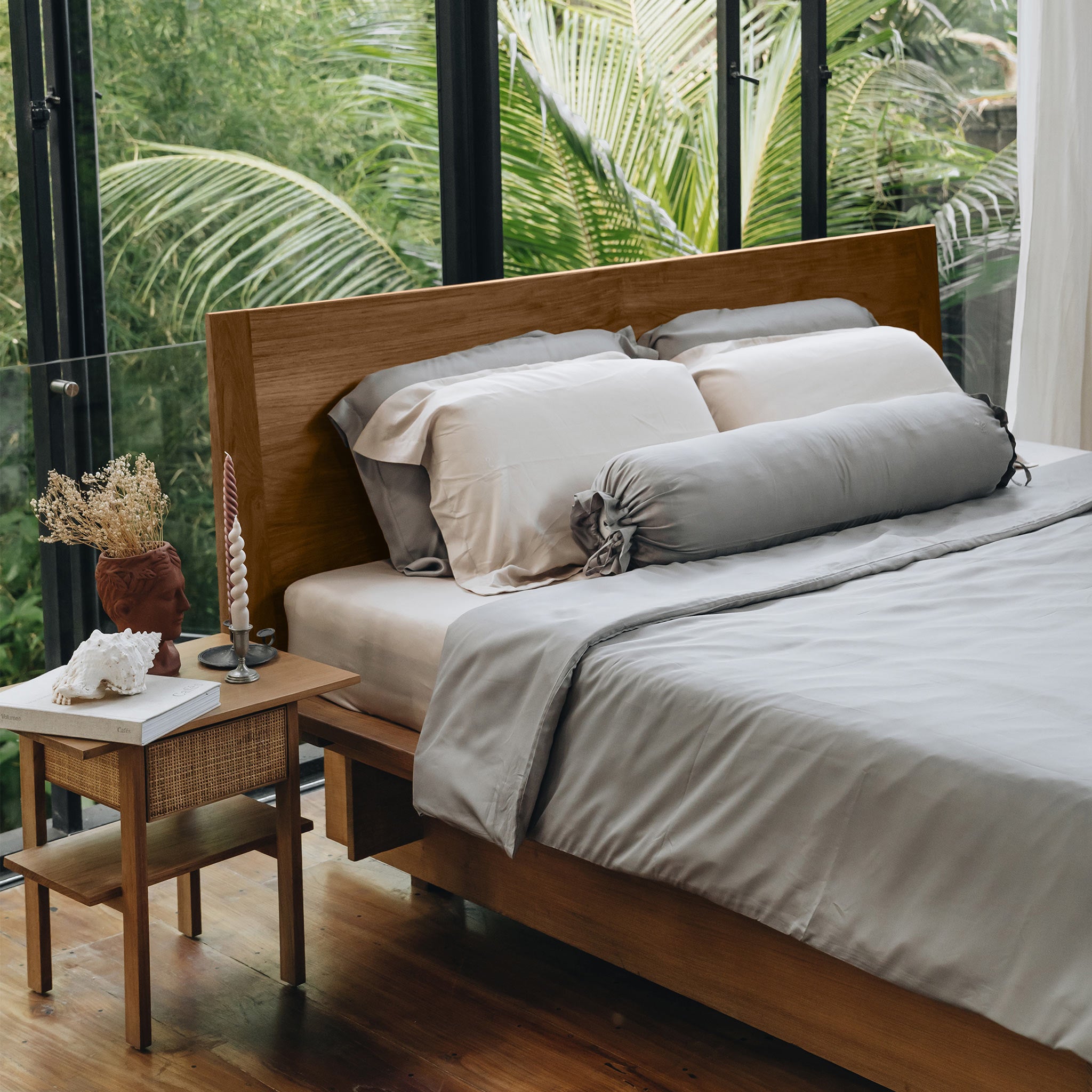 Heveya® Bamboo Bolster Pillow Case - Organic & Hypoallergenic - Perfect for Yoga, Meditation, and Bedroom Comfort
