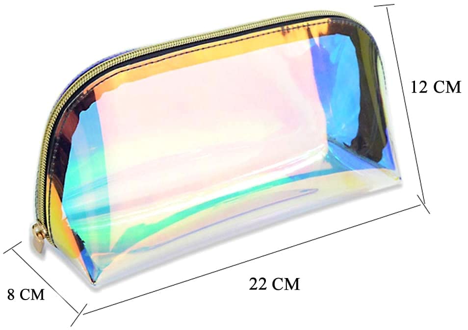 Stylish PU Leather Waterproof Makeup Bag for Women & Girls - Travel Cosmetic Organizer with Zipper Pouch - Perfect for Toiletries, Cosmetics & Travel Essentials (Ideal for Vacation, Gym & Daily Use)