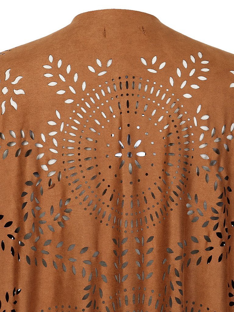 PERSUN Women's Faux Suede Kimono Cape - Asymmetrical Fringed Cover Up Shawl for Women, Lightweight Wrap Cardigan for Fall & Winter, Perfect for Parties, Weddings, and Evening Outfits