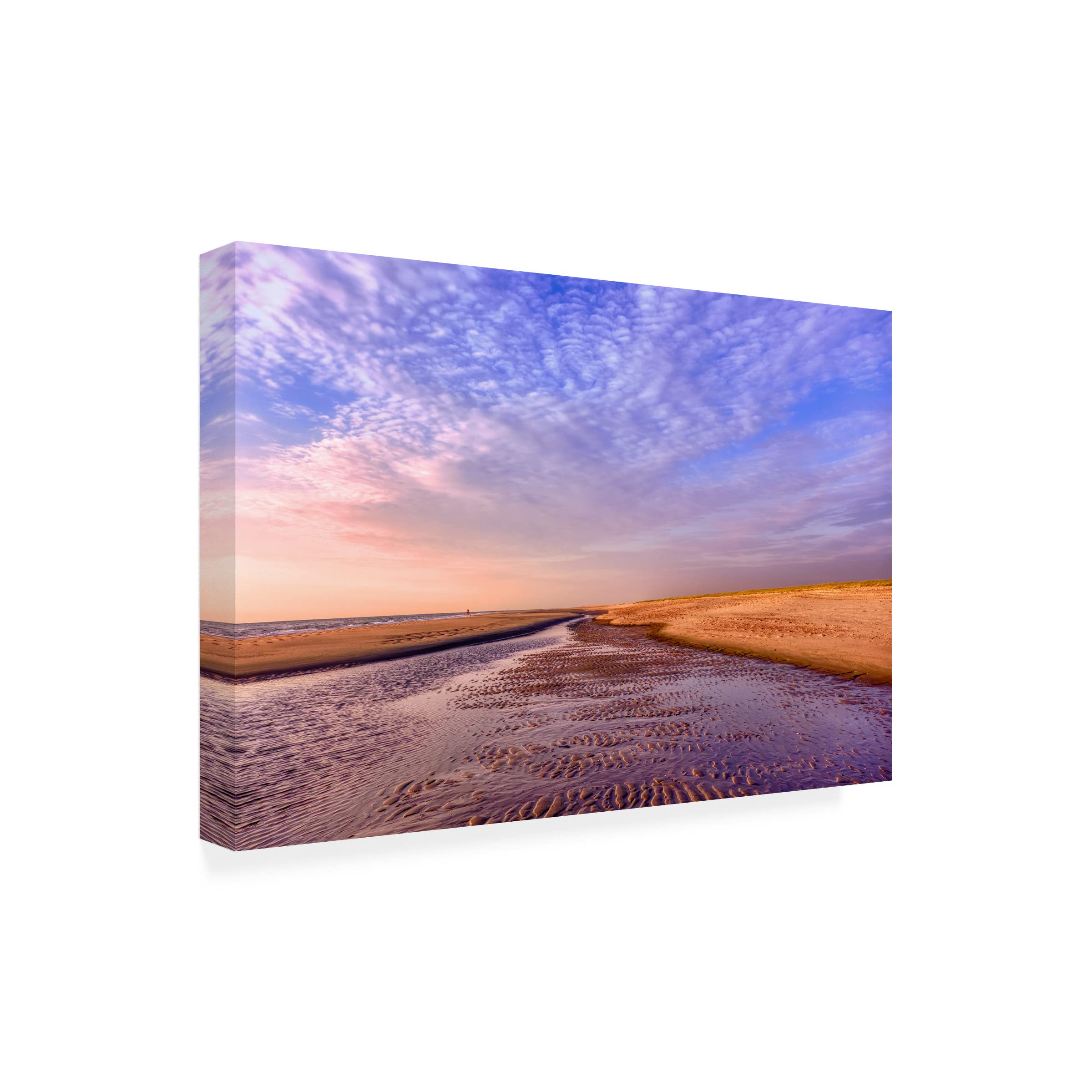 Early Morning Beach Canvas Art by Cora Niele - Coastal Wall Decor for Living Room, Bedroom & Office - Premium Trademark Fine Art Print