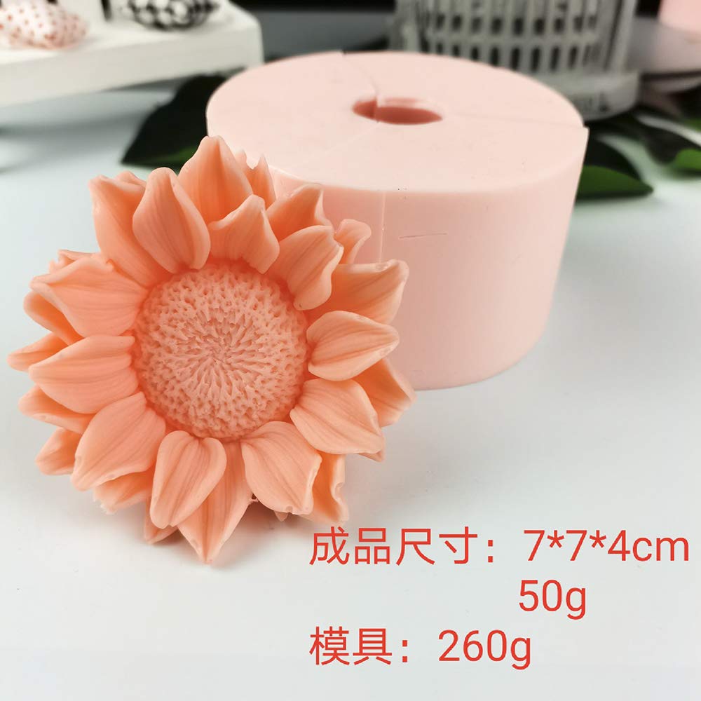 HC0284 PRZY Large Sunflower Silicone Mold for Soap, Candles, Resin, Clay - DIY Floral Decor, Bouquet Making, Home & Wedding Crafts
