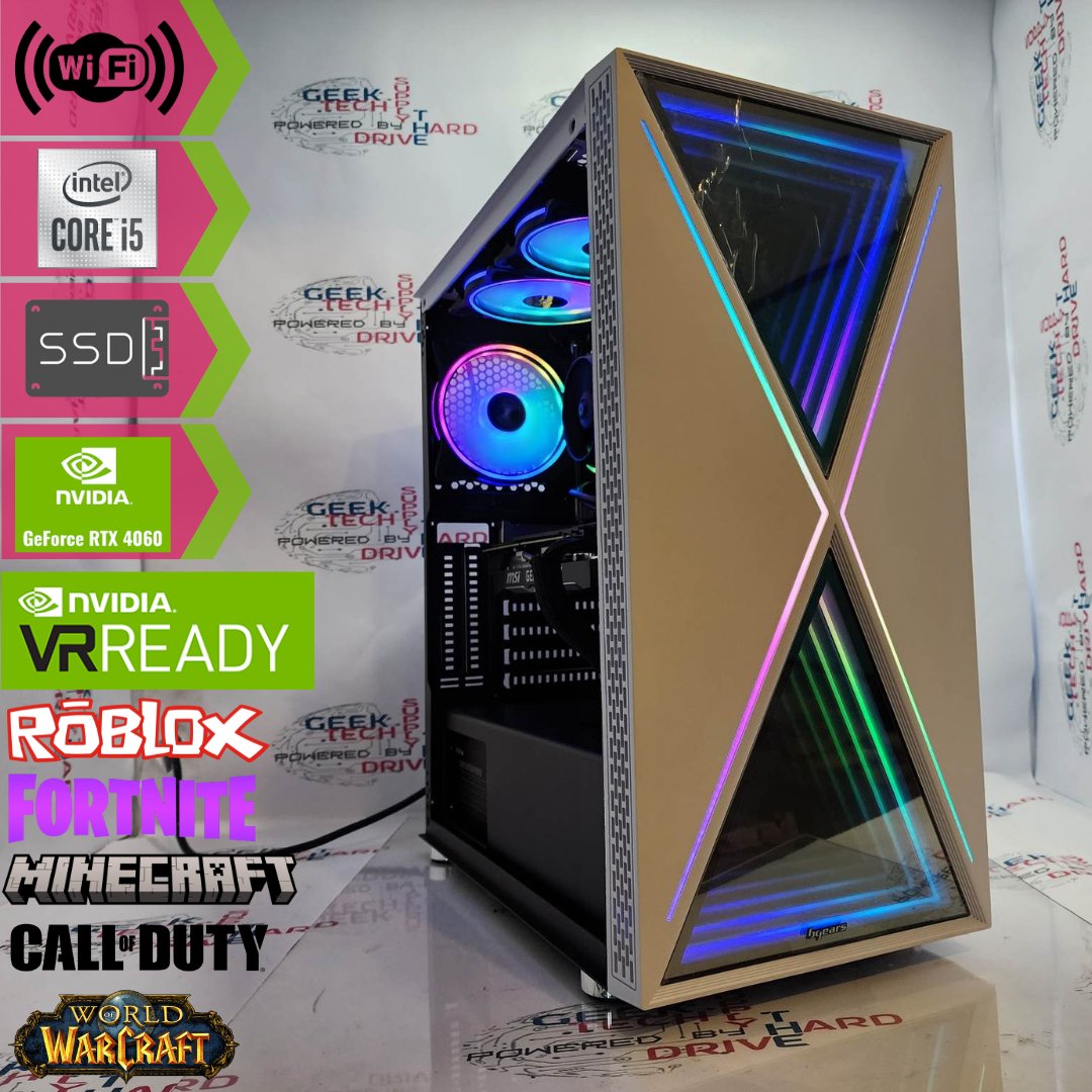 Custom Gaming PC Desktop Computer - Intel Core i5, NVIDIA RTX 4060, 500GB SSD + 2TB HDD, 16GB RAM, Blackwidow White H610 - Perfect for 4K Gaming, Streaming & Content Creation