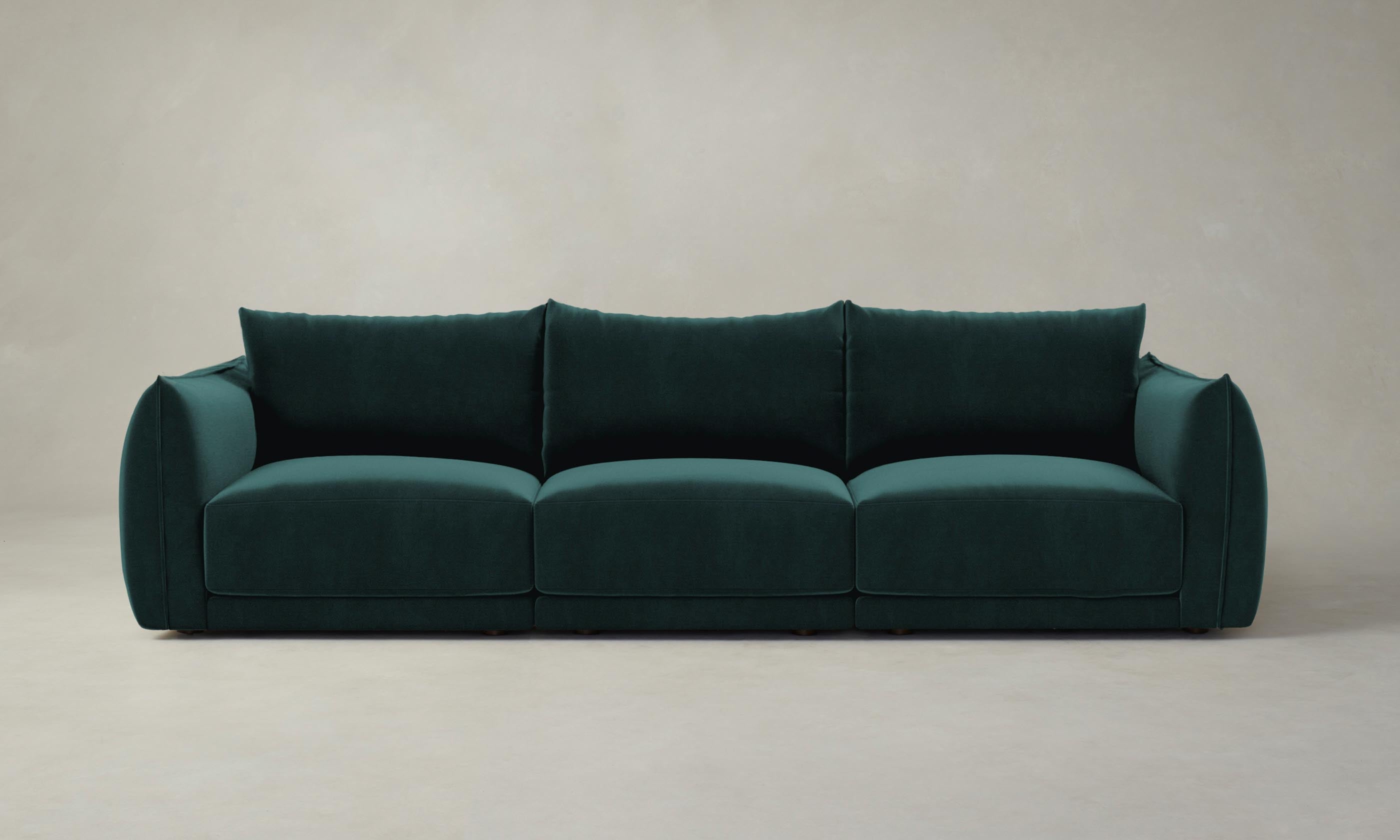 The Jones Modular Sofa - Performance Velvet Emerald Green Sectional Couch for Living Room, Lounge & Home Theater - Durable & Stylish Modern Furniture