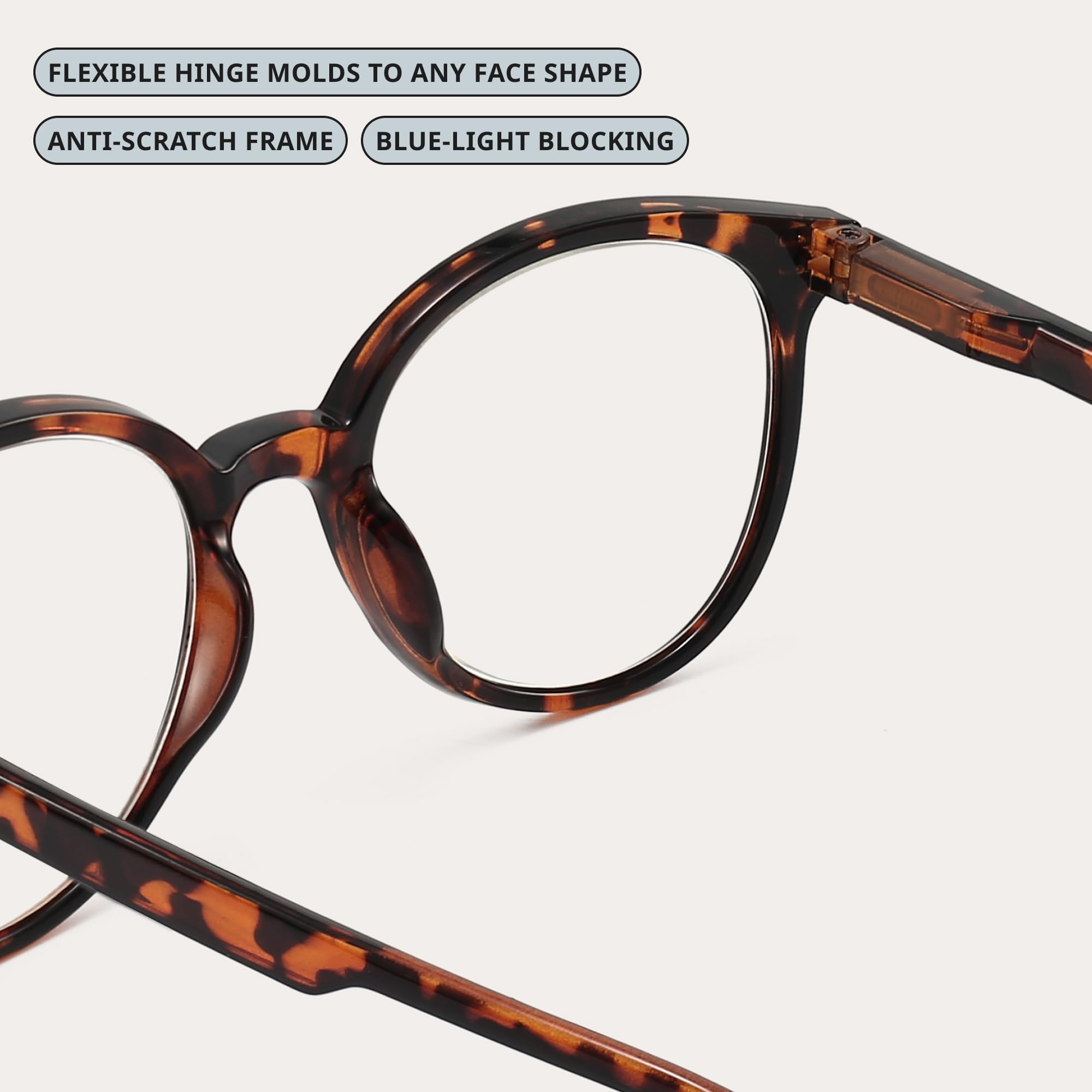Blue Light Reading Glasses for Women & Men - Computer & Book Use