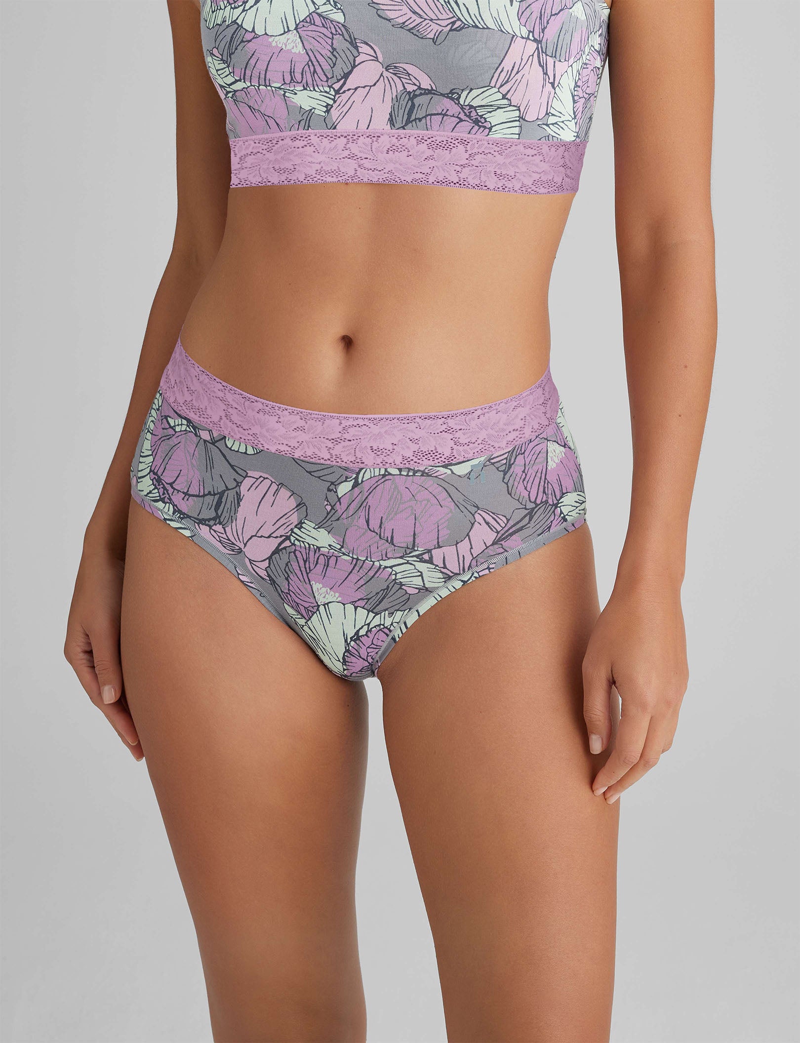 Women's Second Skin High Rise Brief Lace Waist Underwear - Seamless Comfort for Everyday Wear & Special Occasions