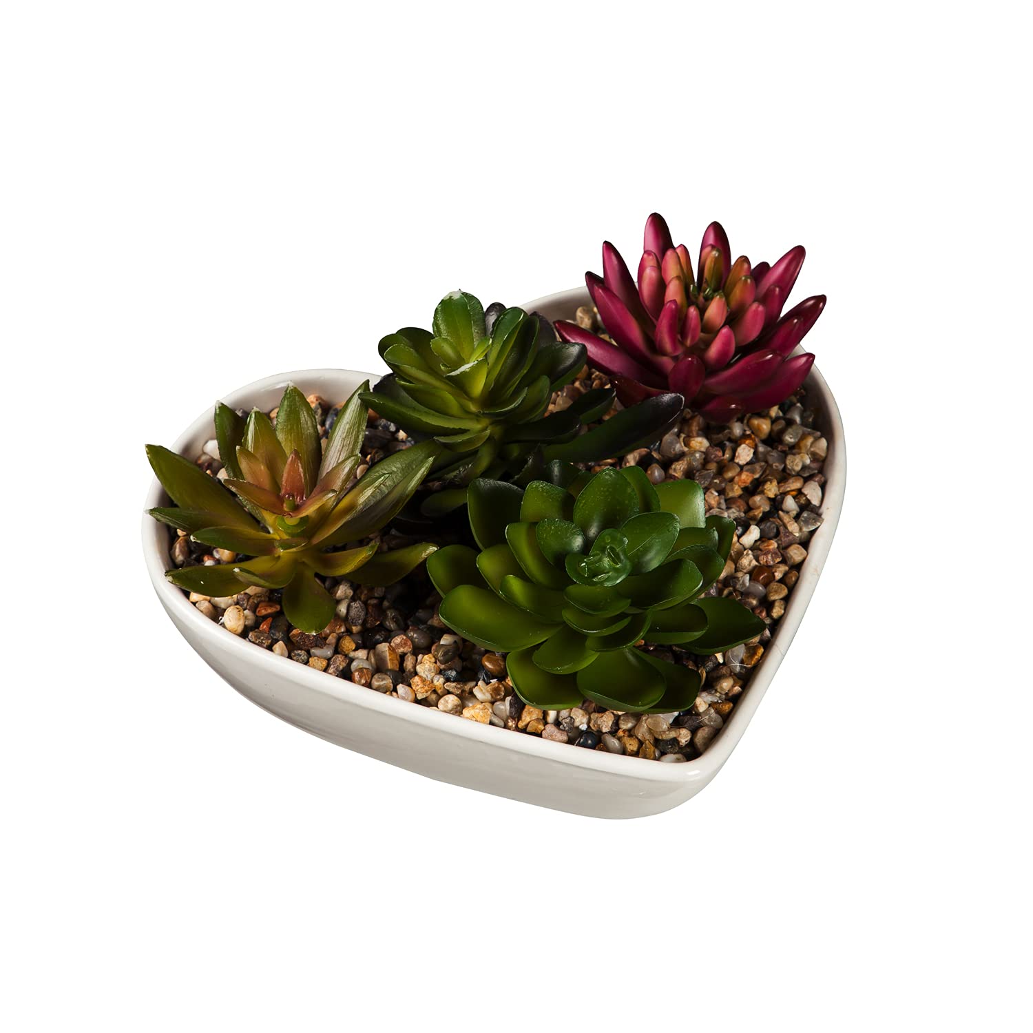 Cypress Home Ceramic Heart Shaped Dish - Decorative Succulent Planter for Table Décor | Perfect for Valentine's Day, Wedding Centerpiece & Home Decor