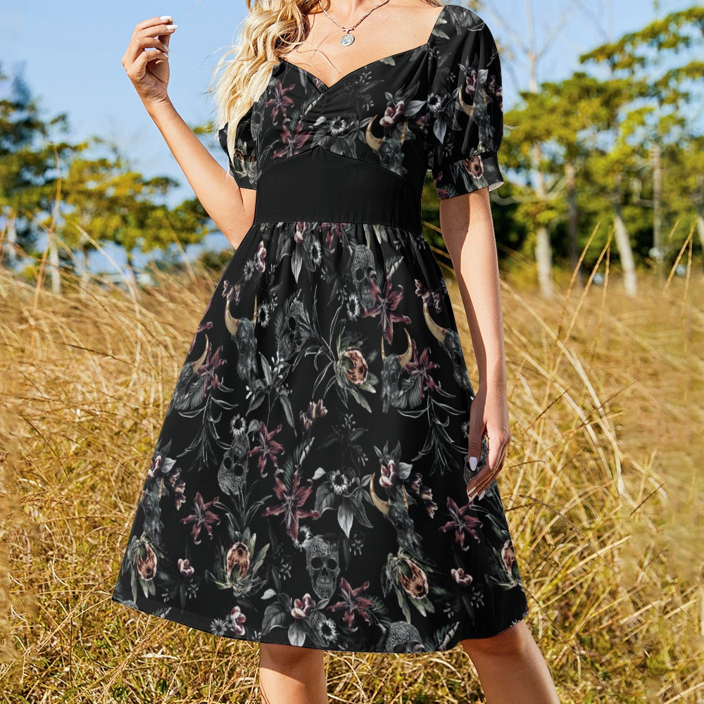 Gothic Sweetheart Dress for Women - Elegant Lace Vintage Gothic Dress for Parties, Halloween, Cosplay & Gothic Fashion