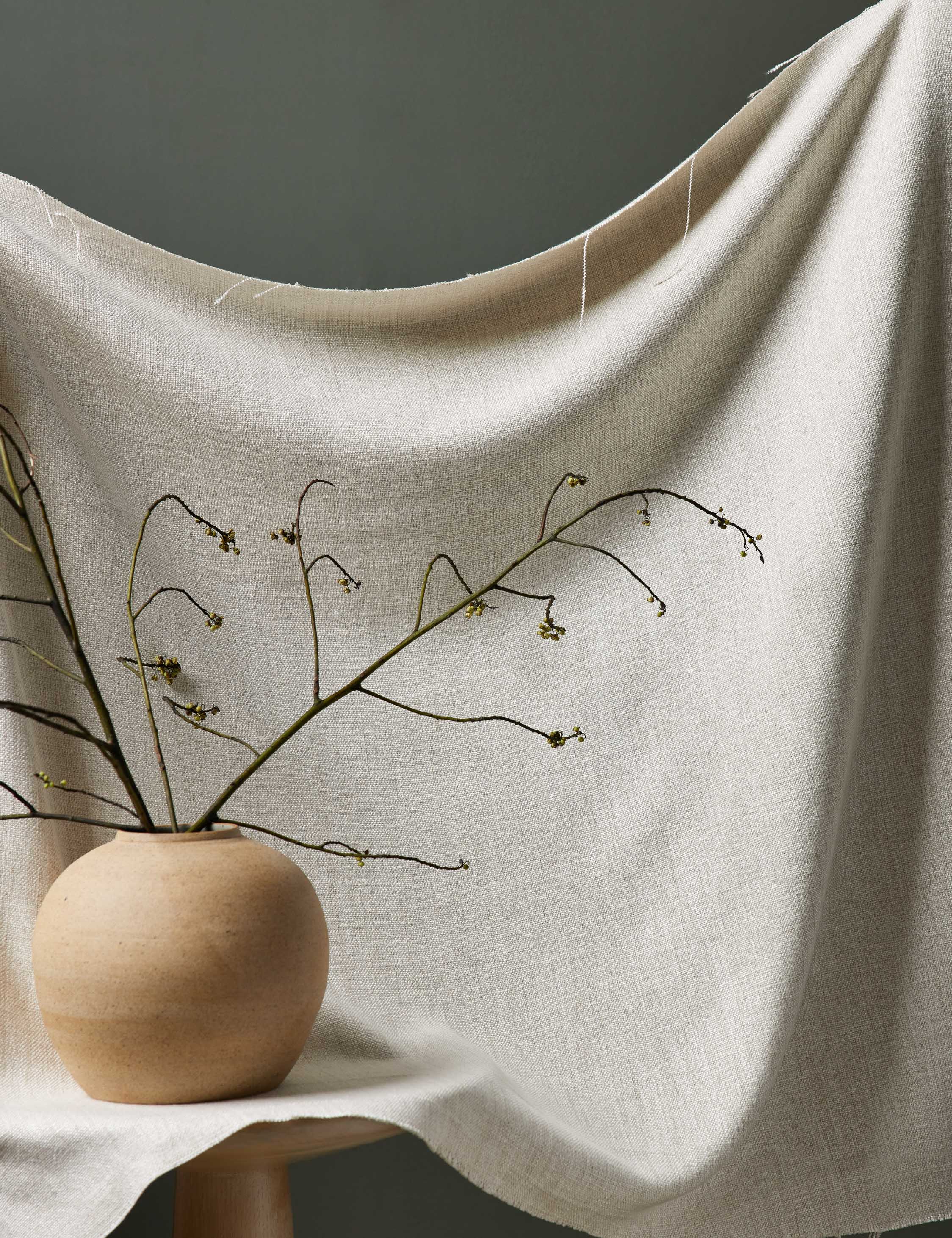 Premium Linen Blend Fabric - Soft & Breathable Material for Clothing, Drapes & Home Decor | Natural Textile for Dresses, Curtains & DIY Crafts