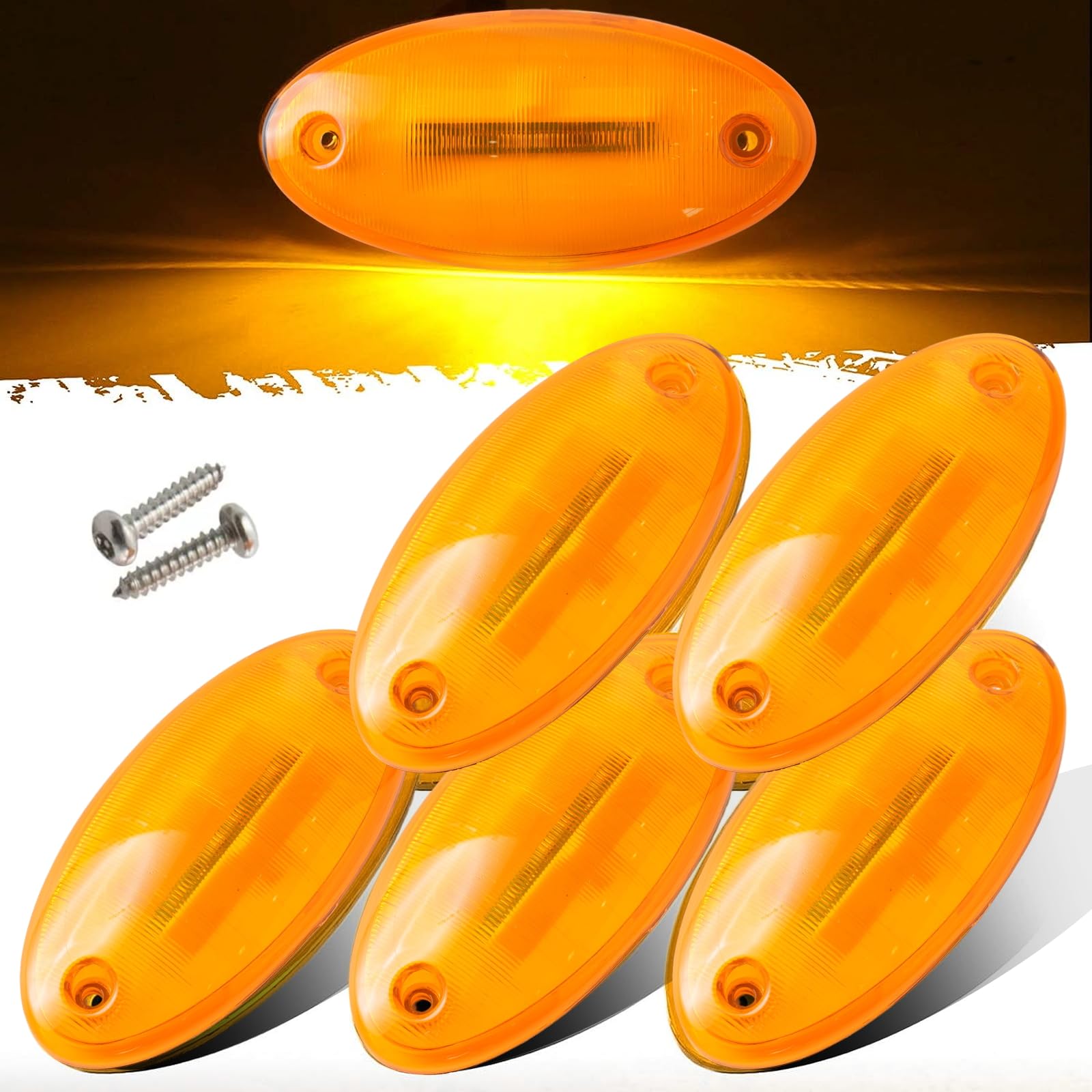 LED Marker Lights - Top Roof Lamps for International Prostar, Durastar, Workstar Trucks (2008-2018 Models) - Set of 5 - Durable Waterproof Truck Lighting for Night Driving & Enhanced Visibility