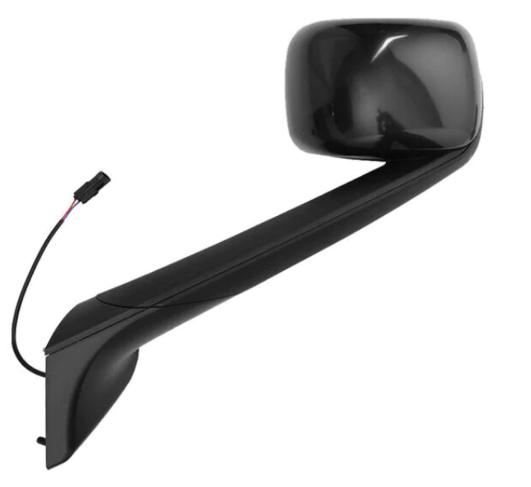 Black Hood Mirror with Heater - Compatible with 2019+ Freightliner Cascadia Driver Side Replacement | Durable Truck Accessory for Long-Haul Driving & Winter Conditions