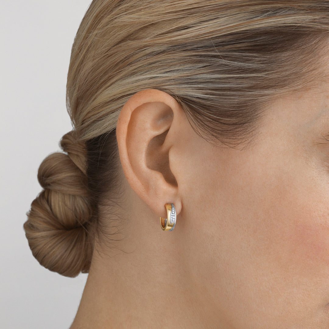 Fusion Multi Gold & Diamond Hoop Earrings for Women - 14K Gold Plated Elegant Dangle Earrings - Perfect for Weddings, Parties & Everyday Wear