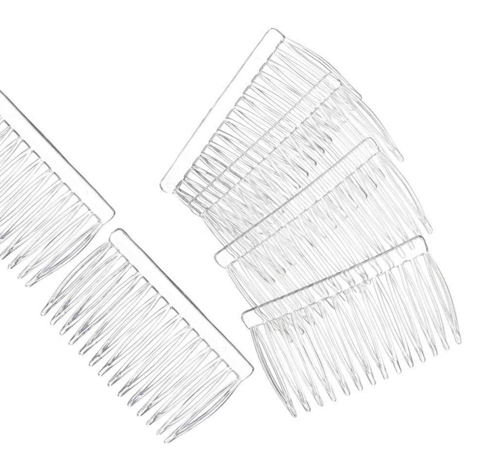 12 Pack Clear Plastic Hair Combs for Bridal DIY & Crafts - Hair Accessories Supplies