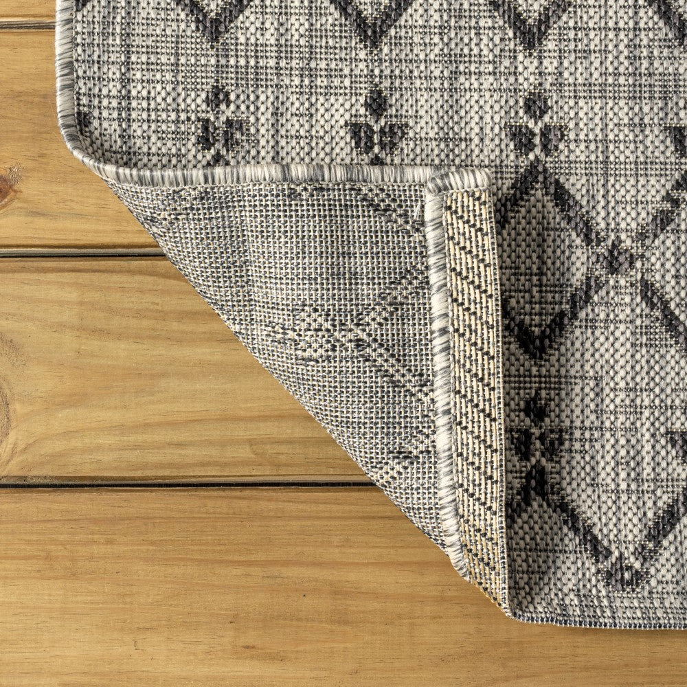Ourika Moroccan Geometric Textured Weave Indoor/Outdoor Square Rug - Boho Chic Home Decor for Living Room, Bedroom, Patio & Porch