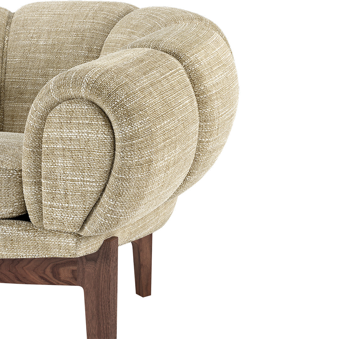 Comfortable Croissant Lounge Chair for Living Room - Modern Accent Chair with Soft Cushion for Relaxing, Reading & Napping