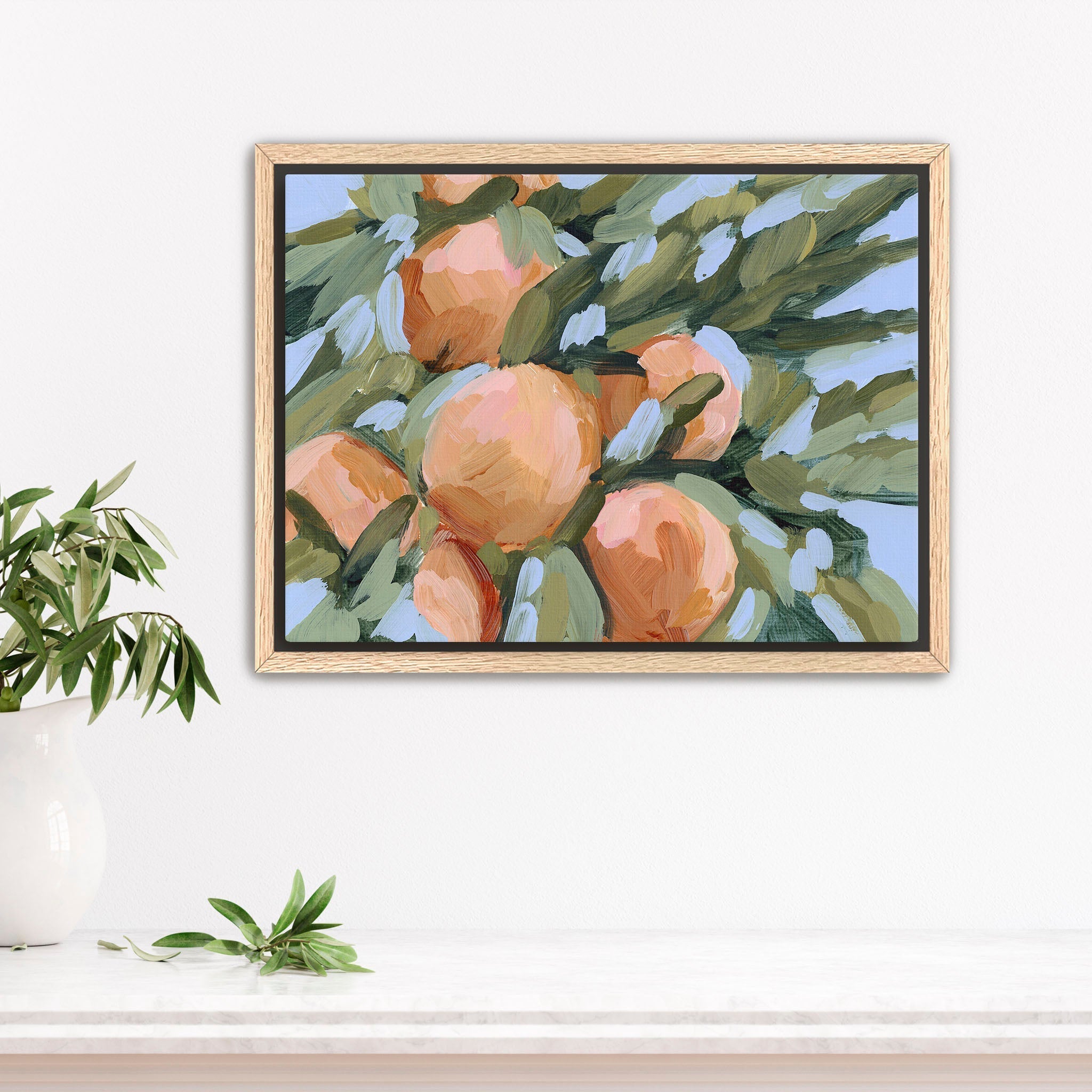 Peach Tree Art Print - Elegant Botanical Wall Decor for Living Room, Bedroom & Office - Perfect Gift for Nature Lovers