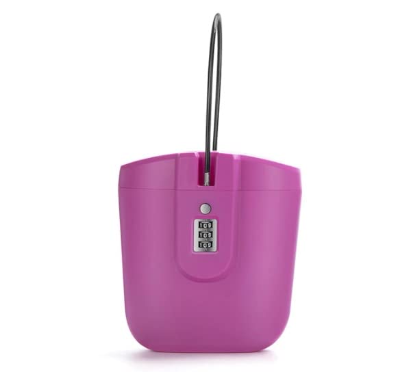 Portable Lock Box Safe with Combination Access - Keyless Travel Safe for Beach, Gym & Hotel - Secure Storage with Anti-Theft Wire (Purple) | Perfect for Valuables, Cash & Jewelry Protection