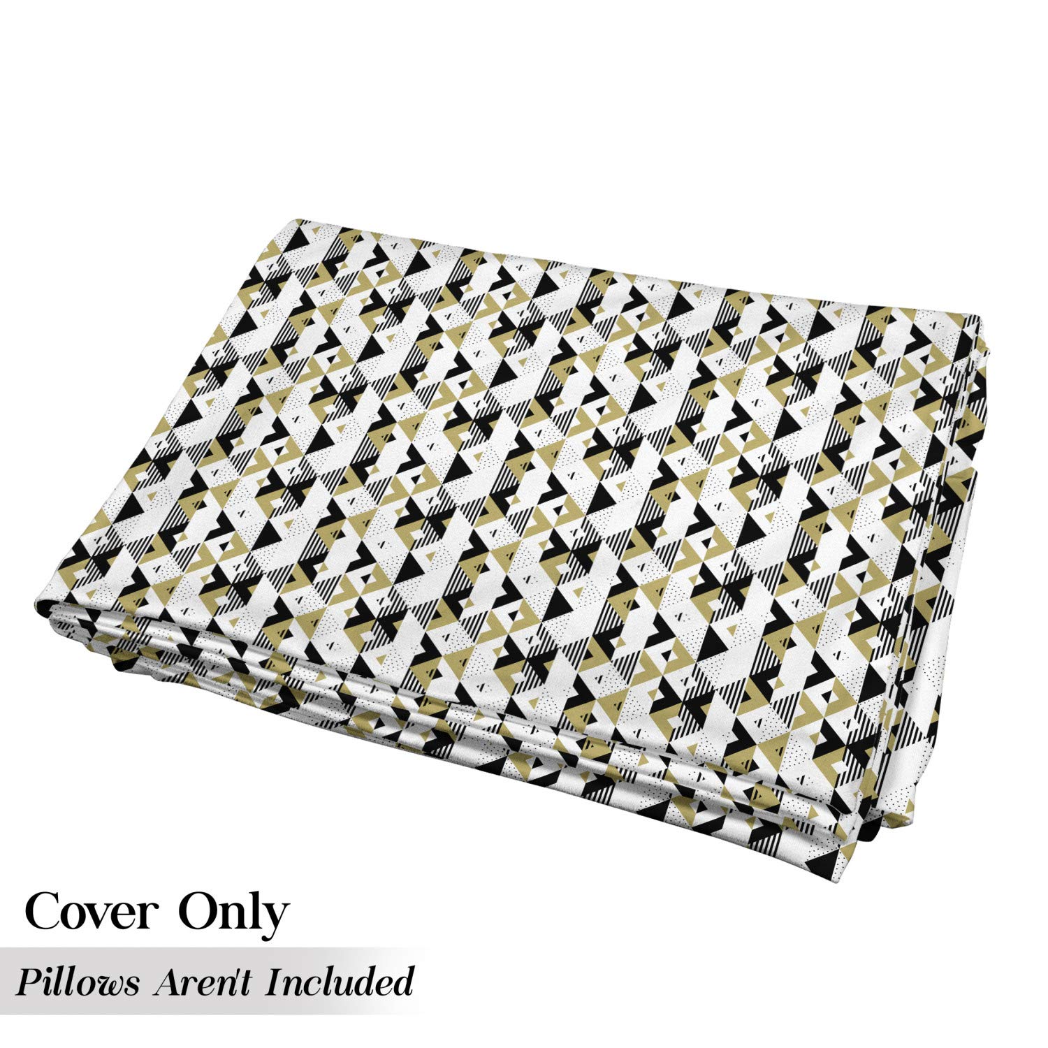 Ambesonne Geometric Floor Pillow Cover - Modern Abstract Triangle & Rhombus Print, Striped Dotted Design, 88