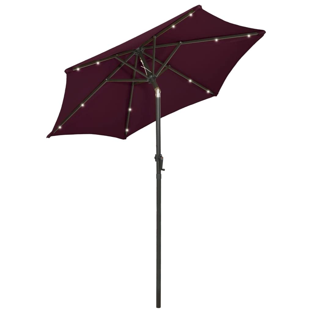 12 LED Solar Patio Umbrella with Crank & Tilt - 78.7