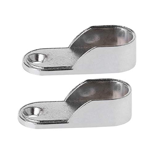 Ochoos 2-Pack Heavy Duty Closet Rod Brackets - Reinforced Metal Clothes Hanging Pole Support for Wardrobe, Shelving & Storage Organization - Perfect for Bedroom, Walk-in Closet and Laundry Room