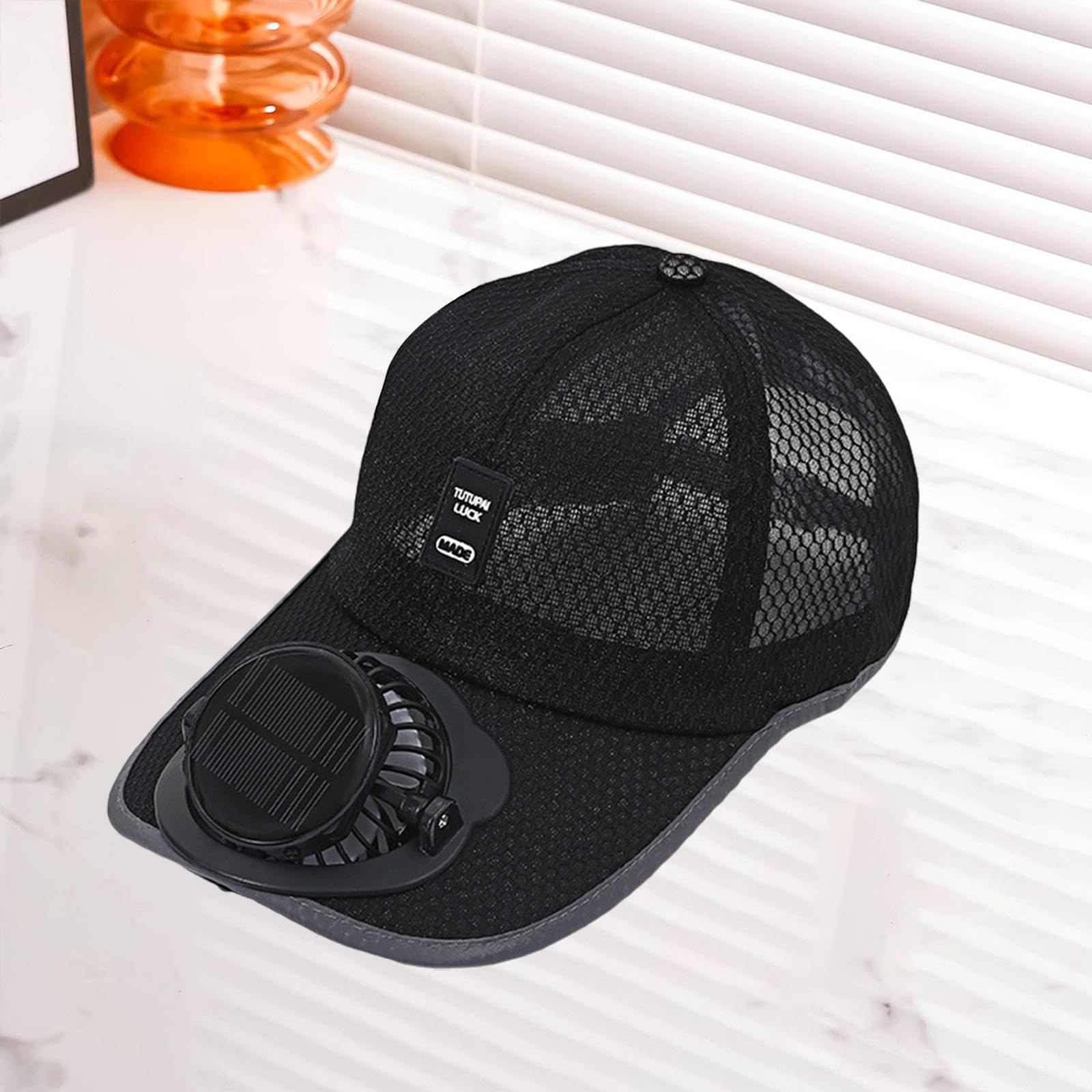 ChiuTiaro Solar/USB Rechargeable Cooling Fan Hat - UV Protection Sun Visor with Built-in Fan for Outdoor Activities, Gardening, Hiking & Beach