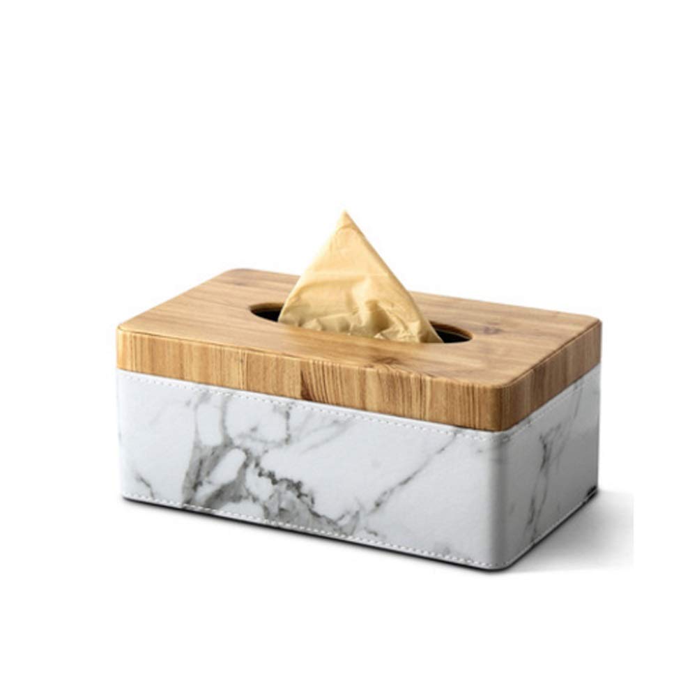 Premium Rectangular Leather Tissue Box Holder - Elegant Napkin & Tissue Organizer for Home & Office Decor - Perfect for Living Room, Bedroom, and Desk Accessories